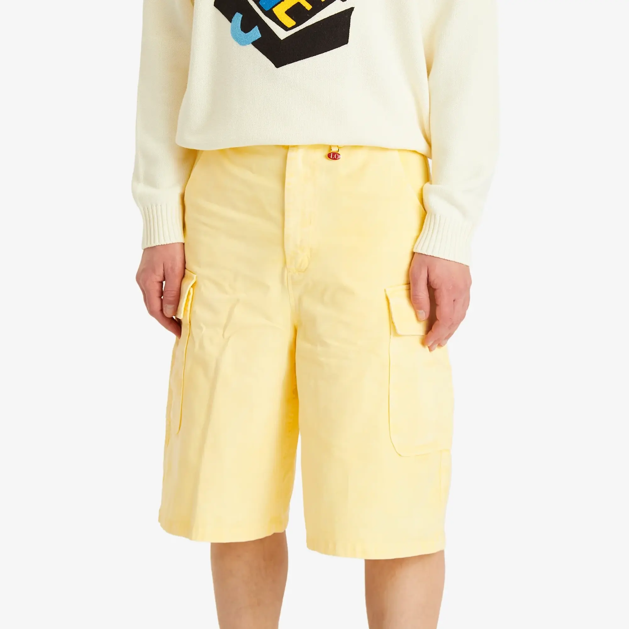 Late Checkout Men's Faded Cargo Shorts Yellow