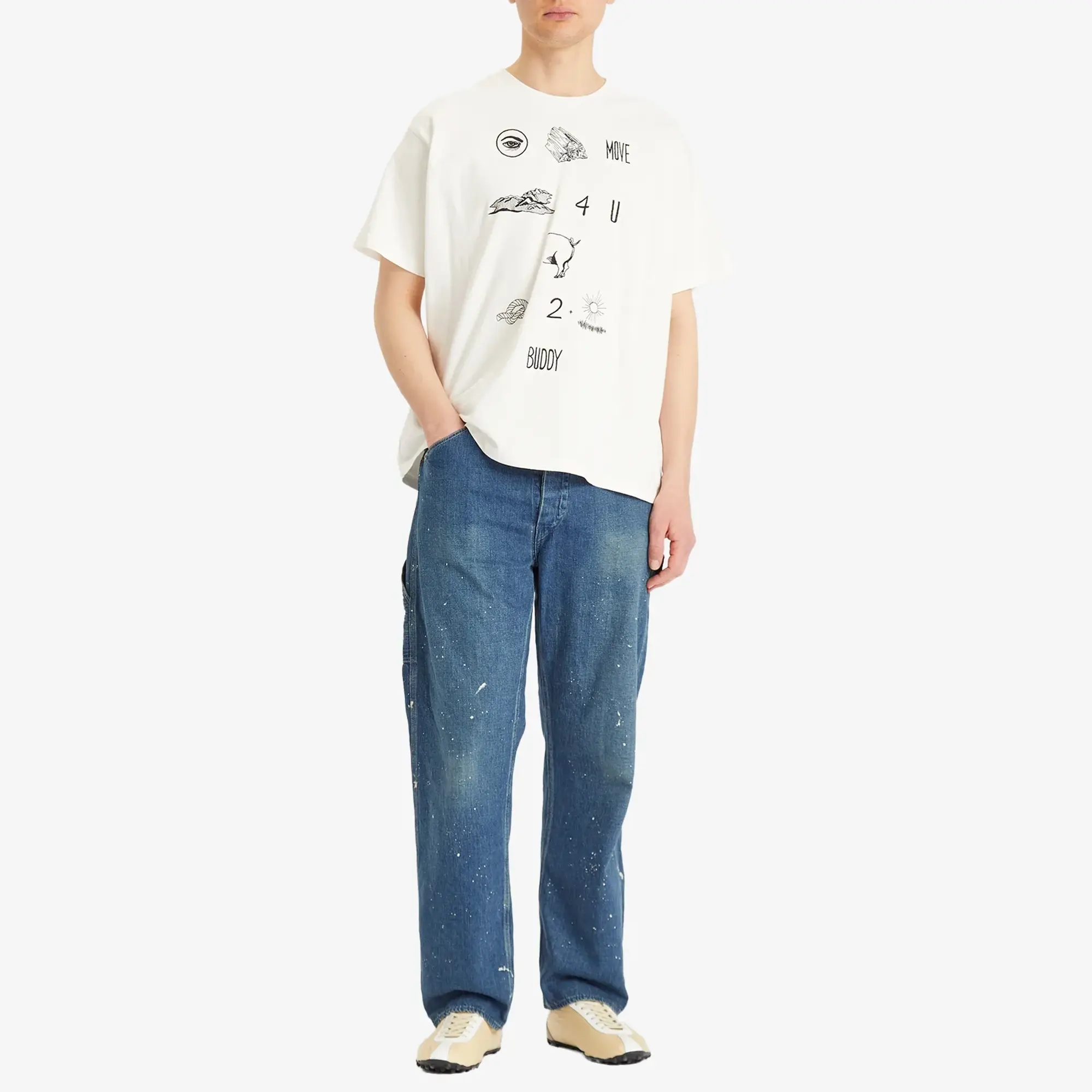 BODE Men's Rebus T-Shirt Cream