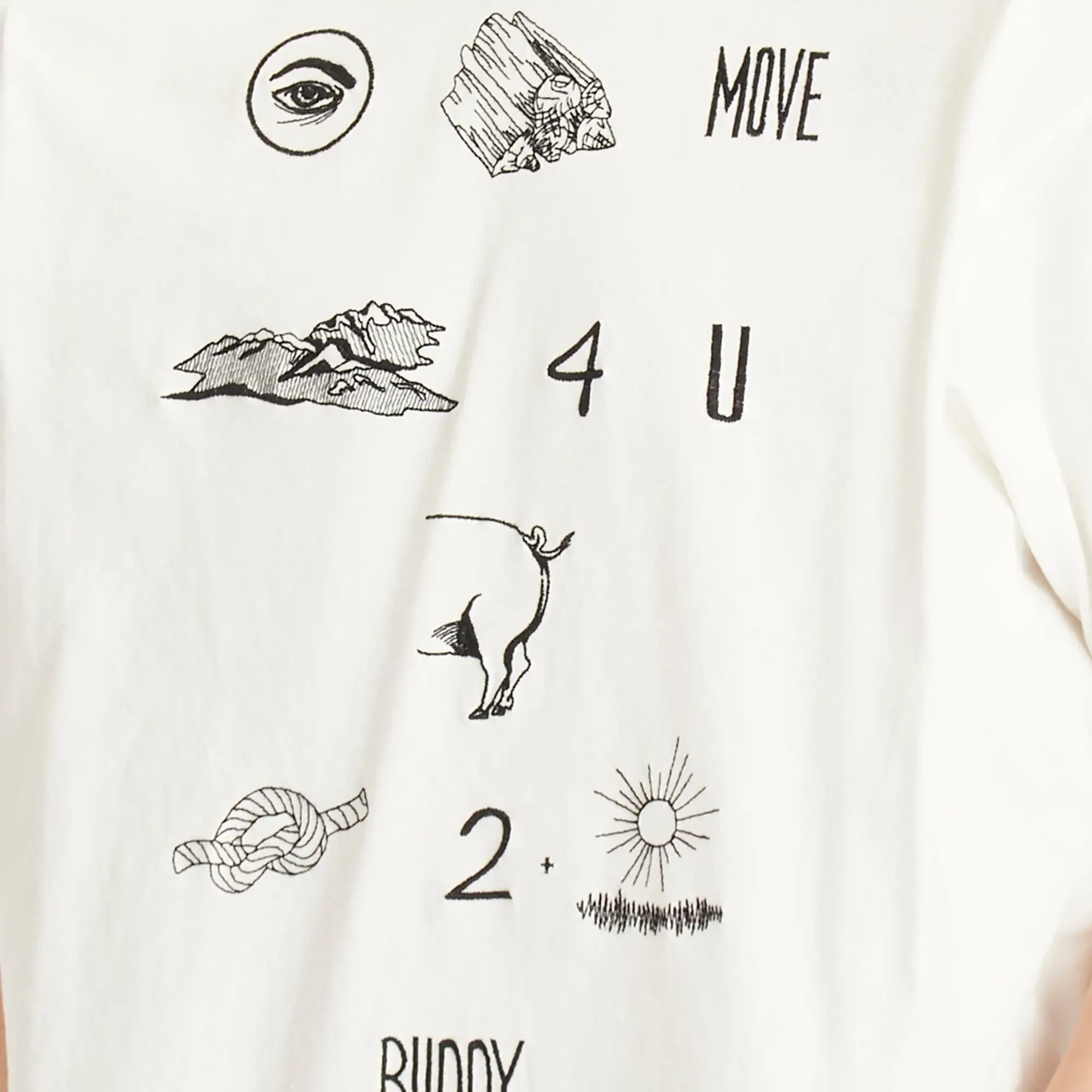 BODE Men's Rebus T-Shirt Cream