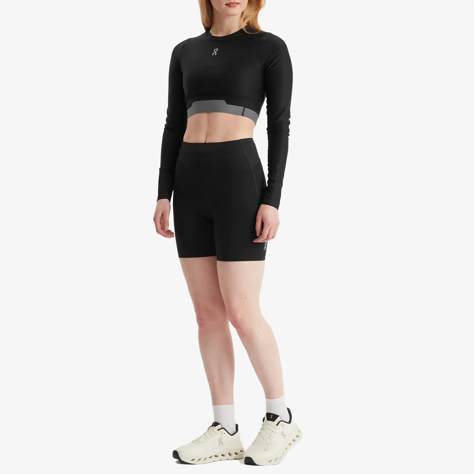ON Women's Train LON Women'sg Sleeve Crop Top Black