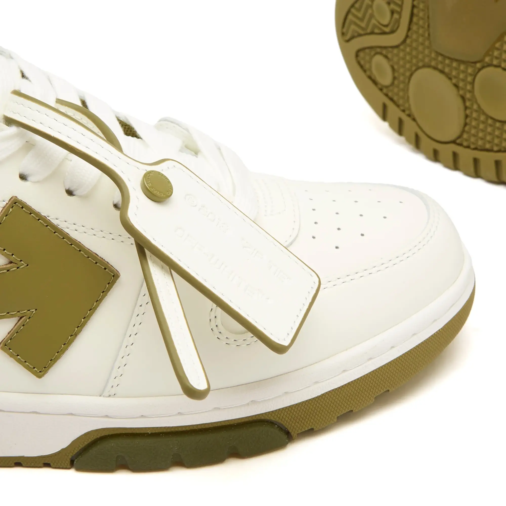Off-White Men's Out Of Office Sneaker White/Olive Green