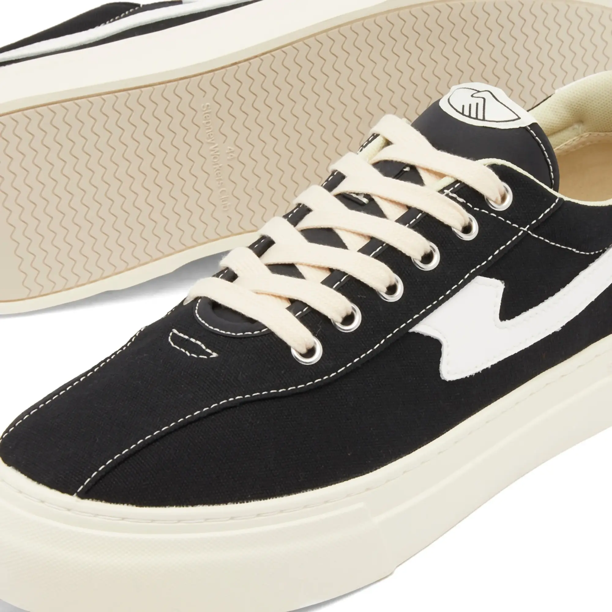 Stepney Workers Club Men's Dellow S-Strike Cup Canvas Sneaker Black/White