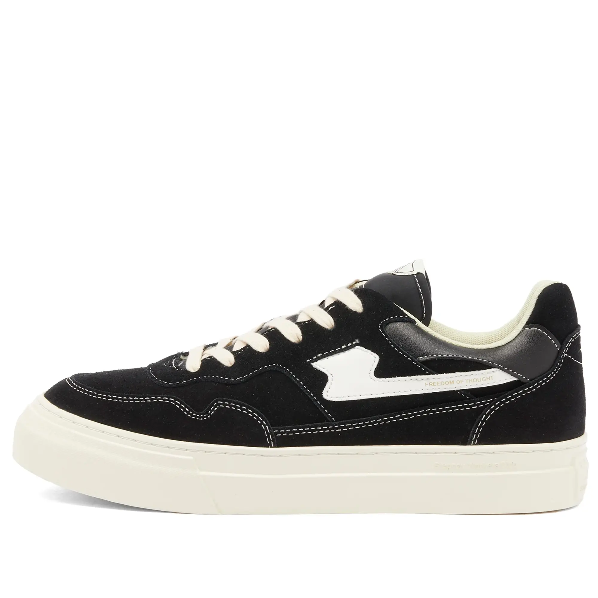 Stepney Workers Club Men's Pearl S-Stike Suede Sneaker Black/White
