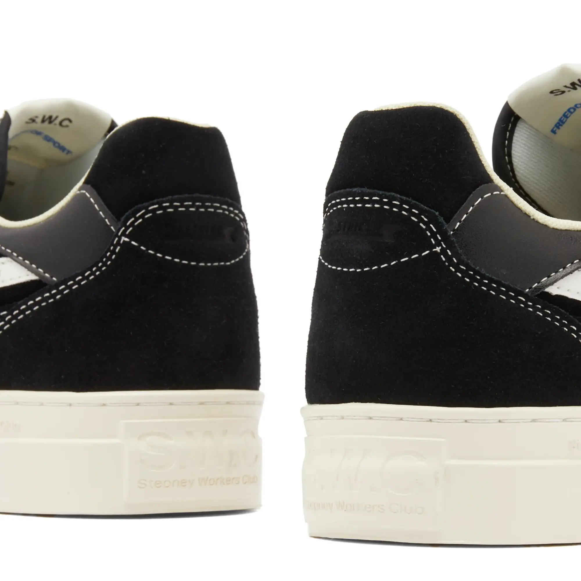 Stepney Workers Club Men's Pearl S-Stike Suede Sneaker Black/White