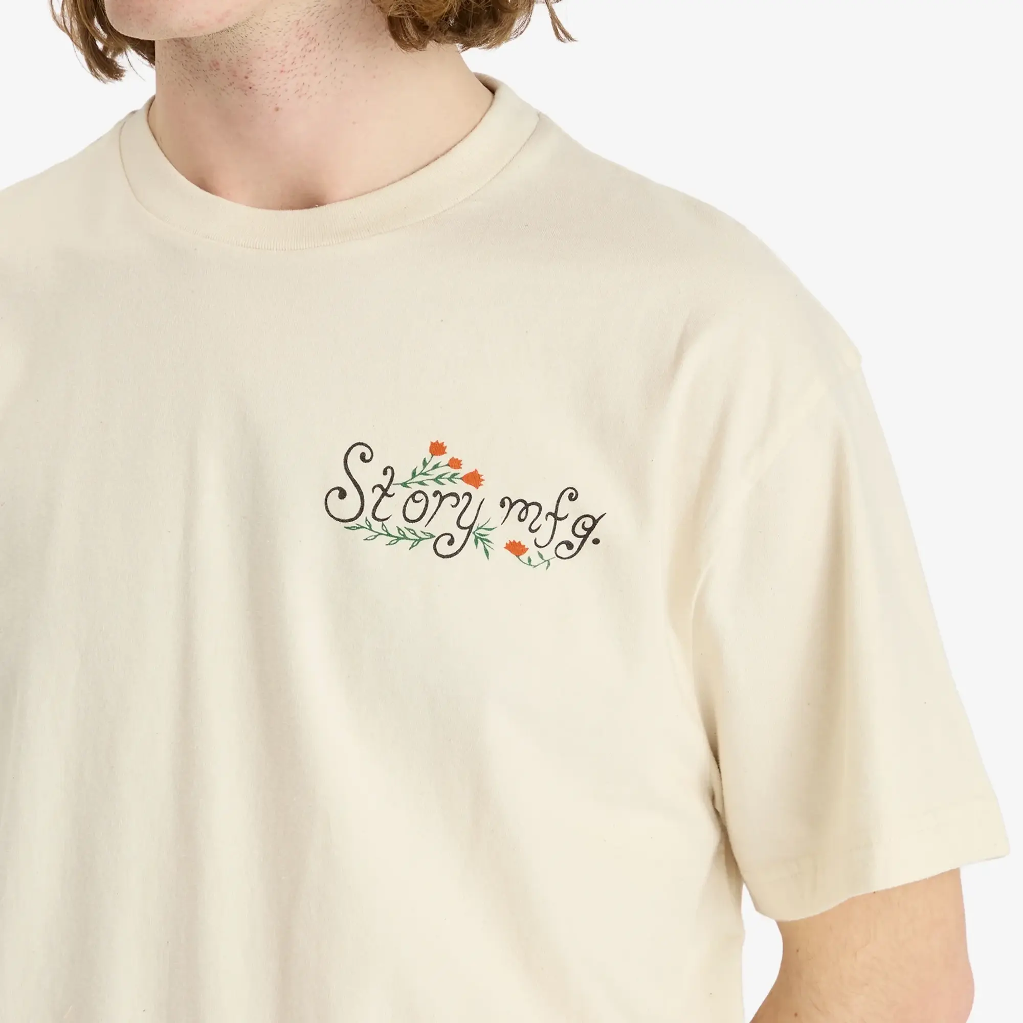 Story mfg. Men's Grateful T-Shirt Ecru Lesson