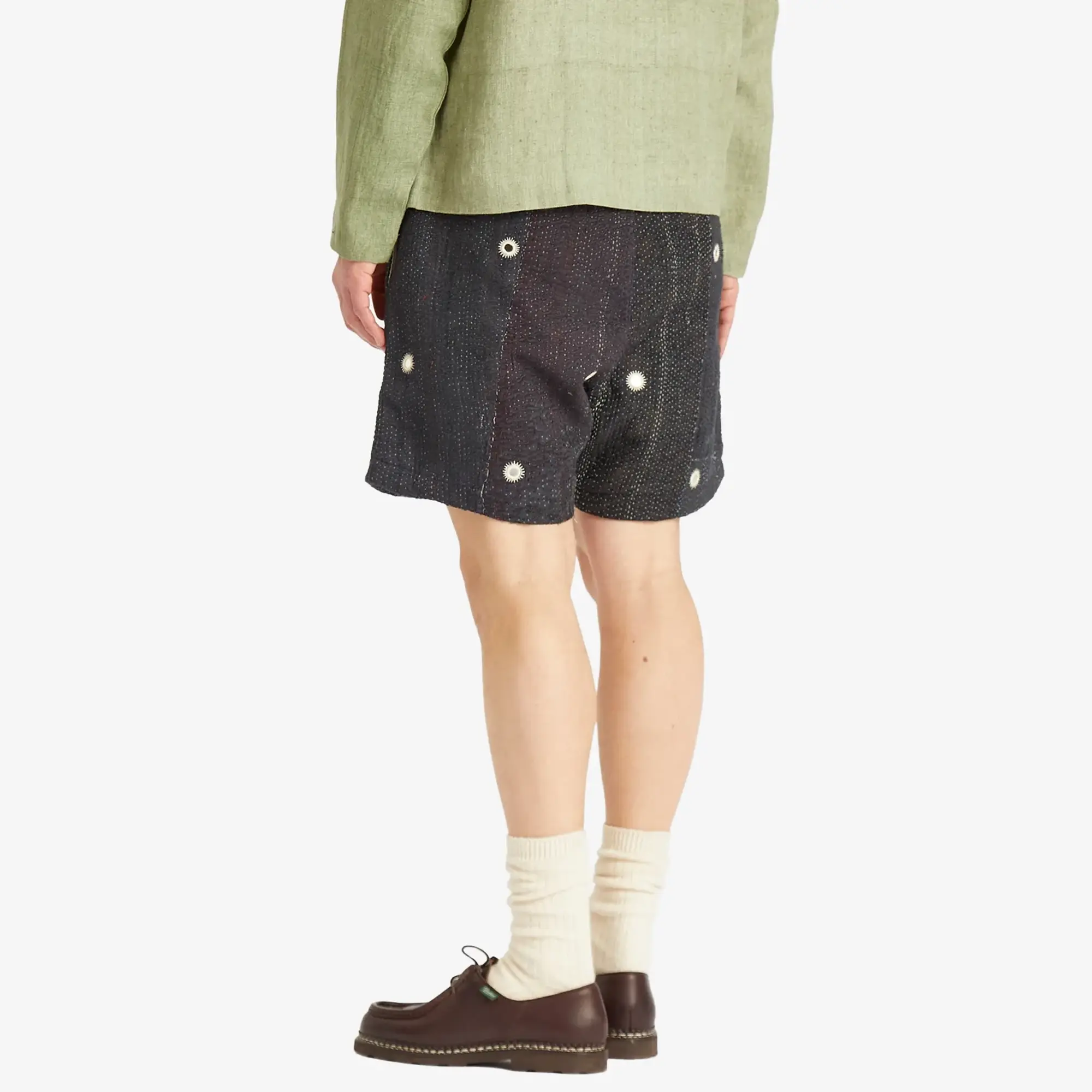 Kartik Research Men's Miror Embroidered Shorts Black/White