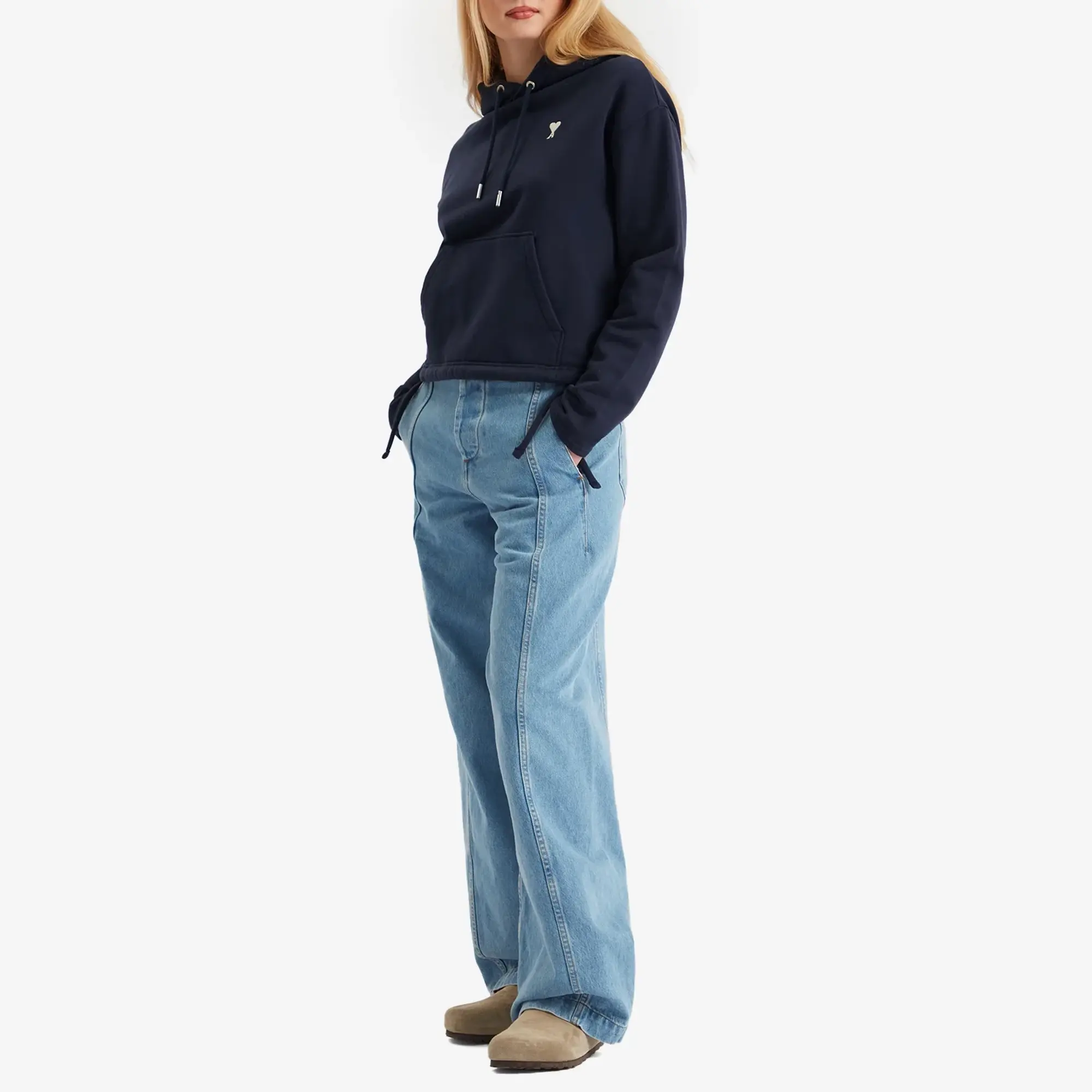 AMI Paris Women's De Coeur Hoodie Night Blue