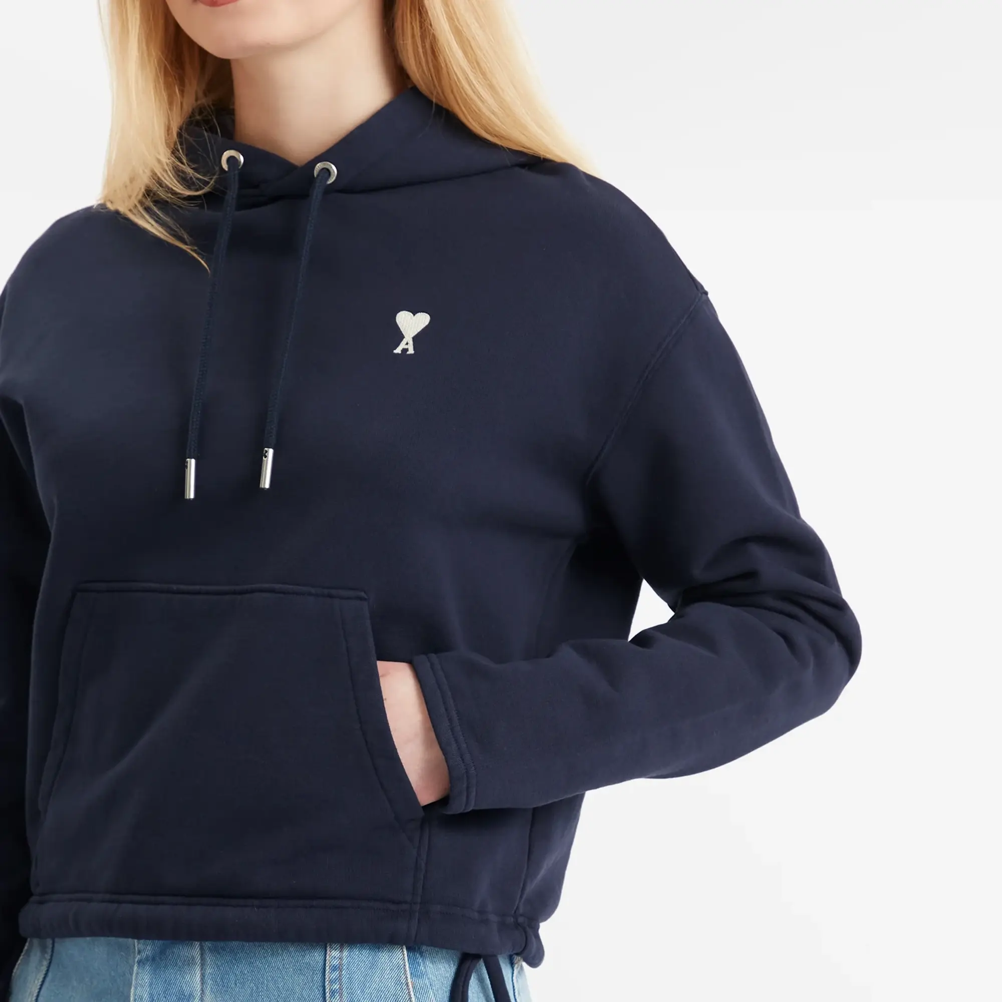 AMI Paris Women's De Coeur Hoodie Night Blue