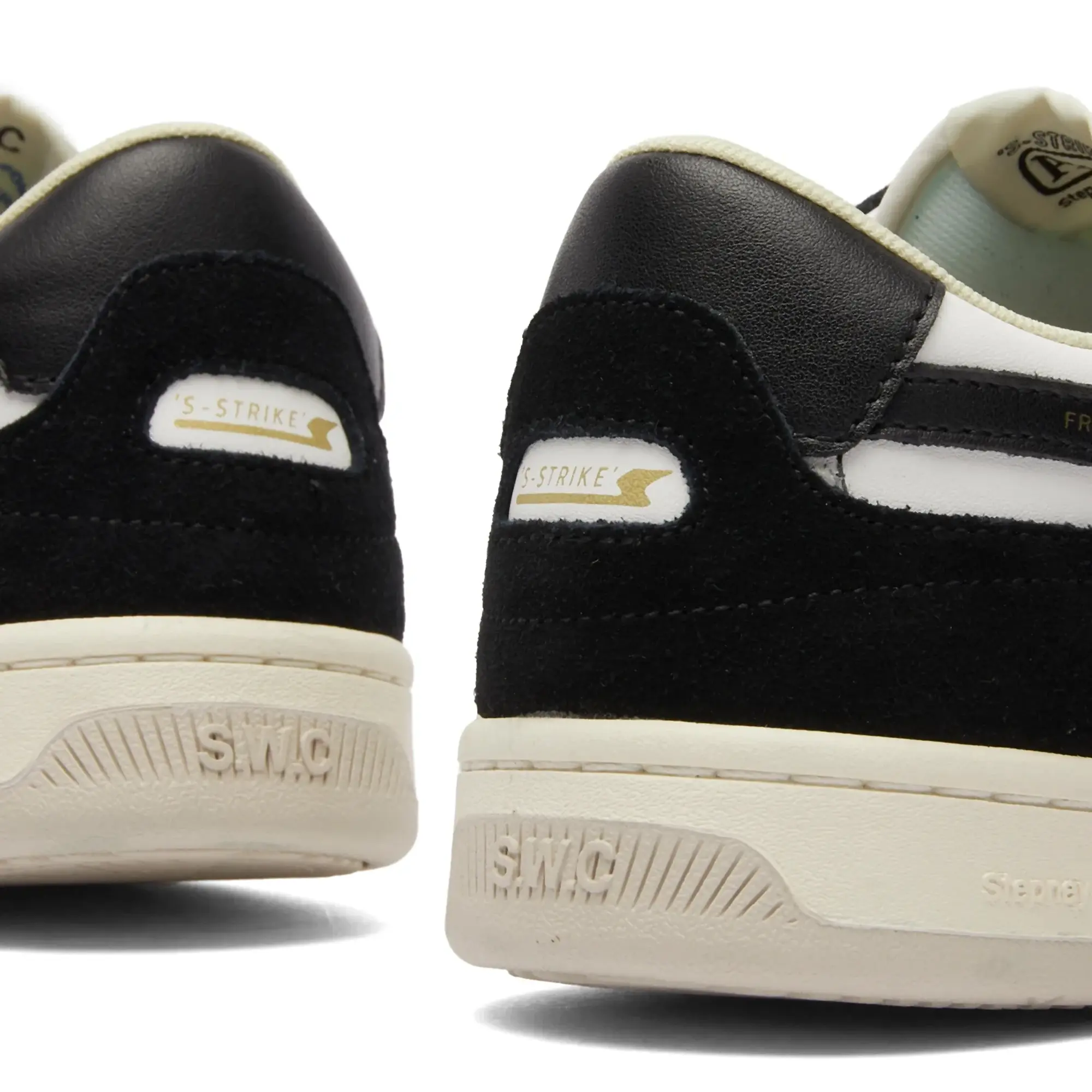 Stepney Workers Club Men's Pro Cup 01 S-Strike Leather Suede Sneak Black White