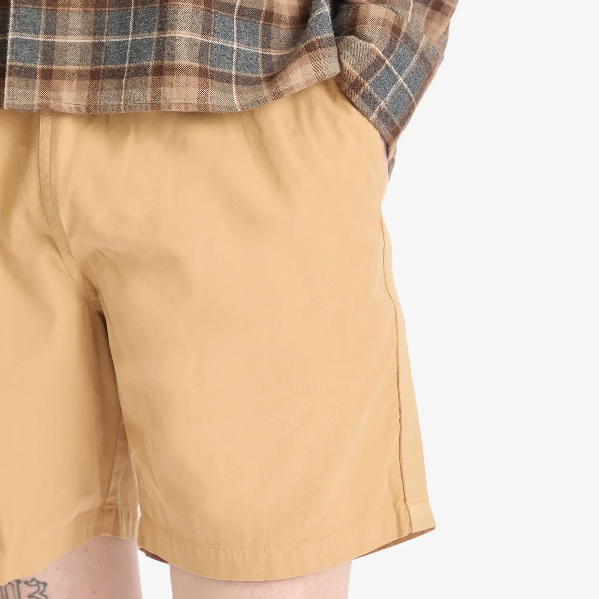 Universal Works Men's Summer Canvas Beach Short Dark Sand