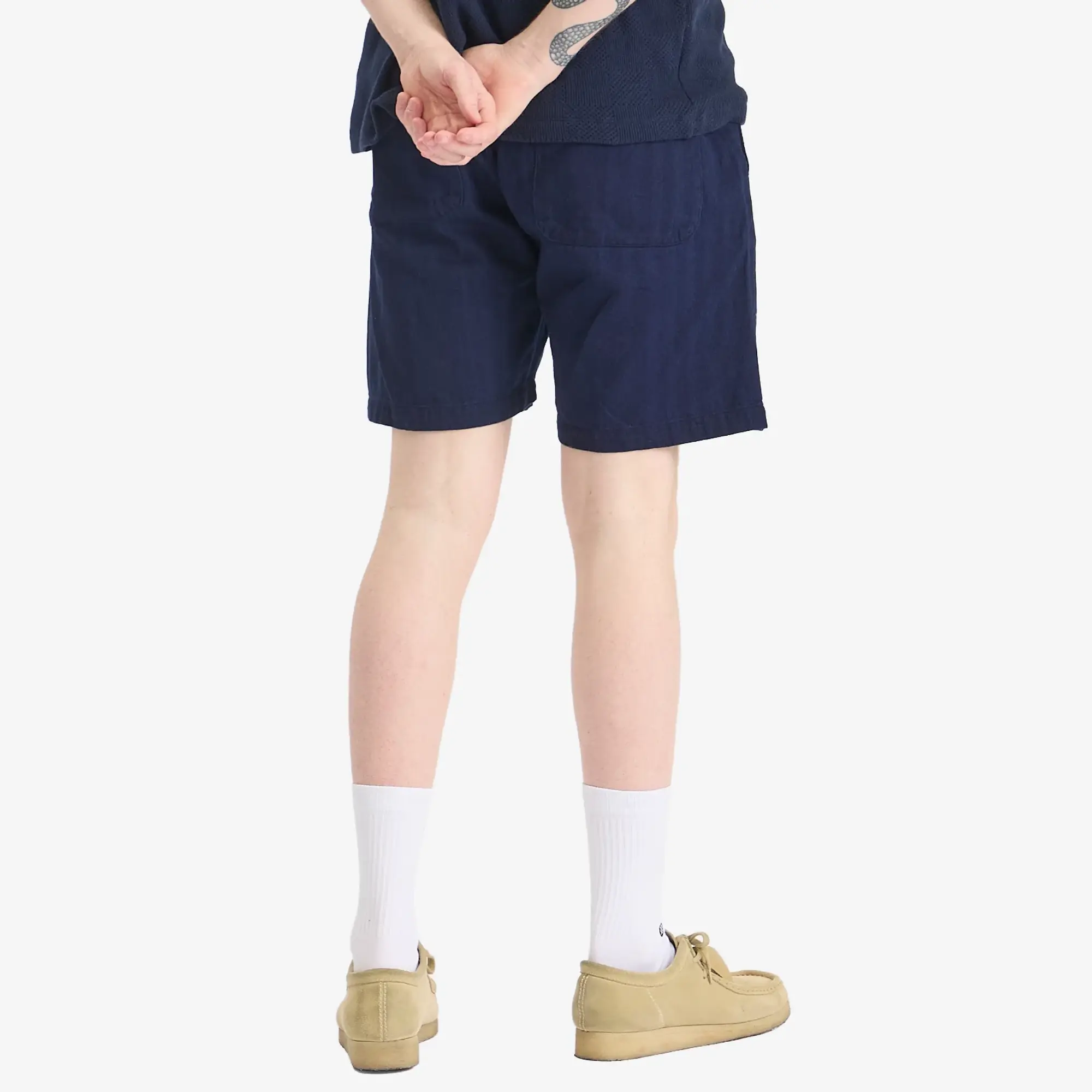 Universal Works Men's Herringbone Denim Simple Short Indigo