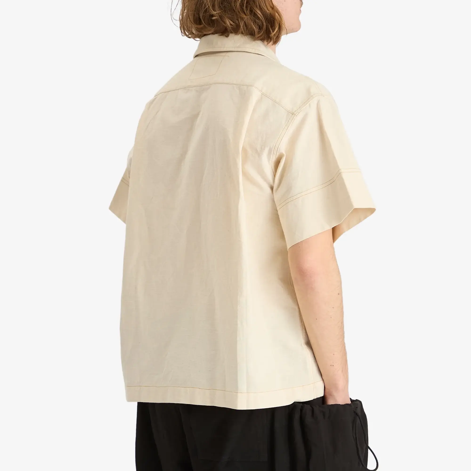 Story mfg. Men's Ecru Brake Shirt Jacket Ecru Wonky-Wear