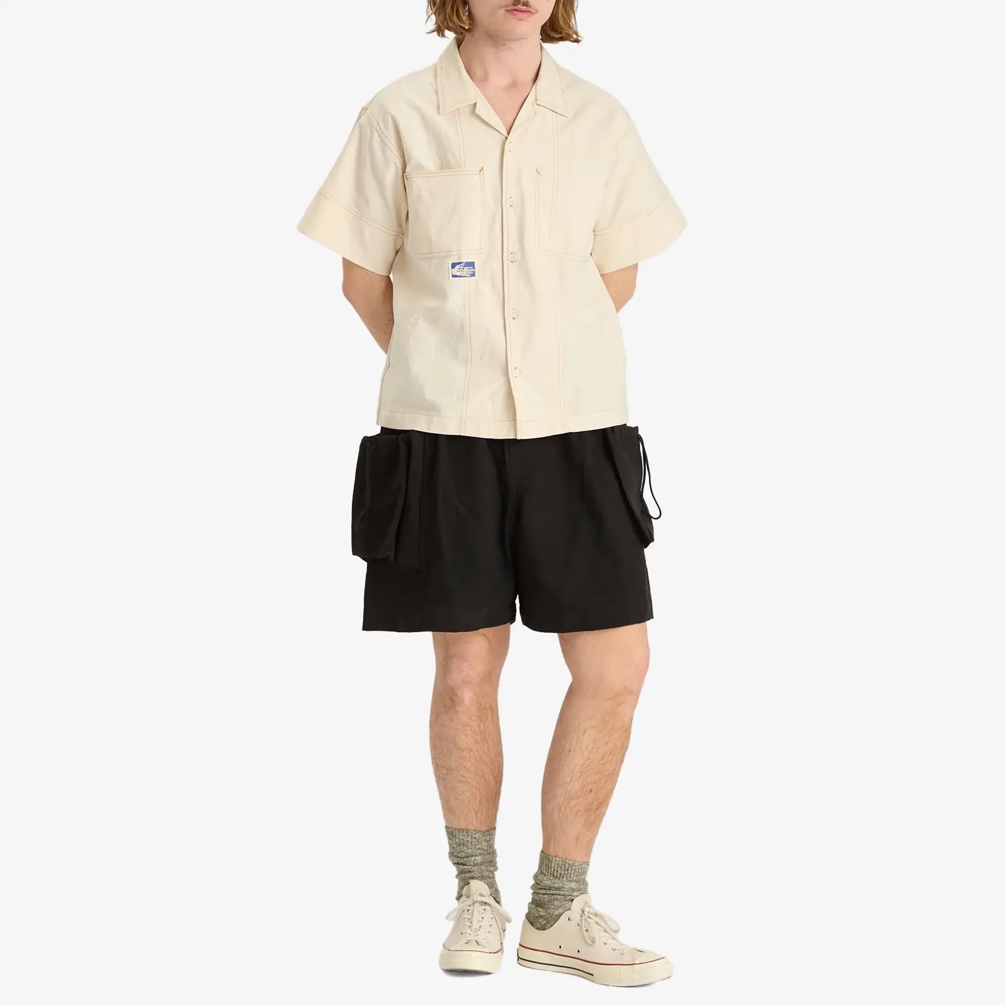 Story mfg. Men's Ecru Brake Shirt Jacket Ecru Wonky-Wear