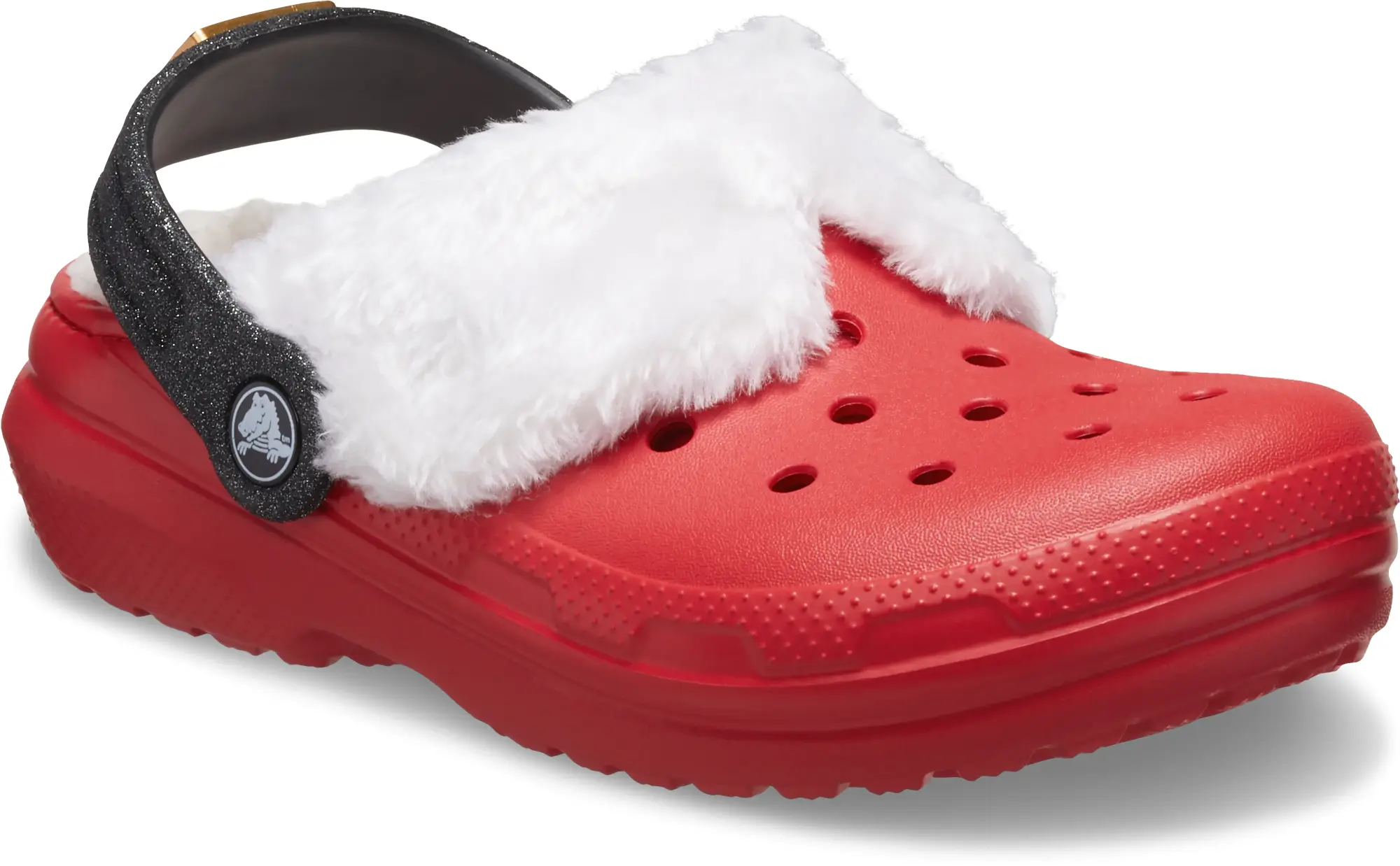HO Soccer Crocs | Kids | Toddler Classic Lined Santa | Clogs | Varsity Red / Multi | C7