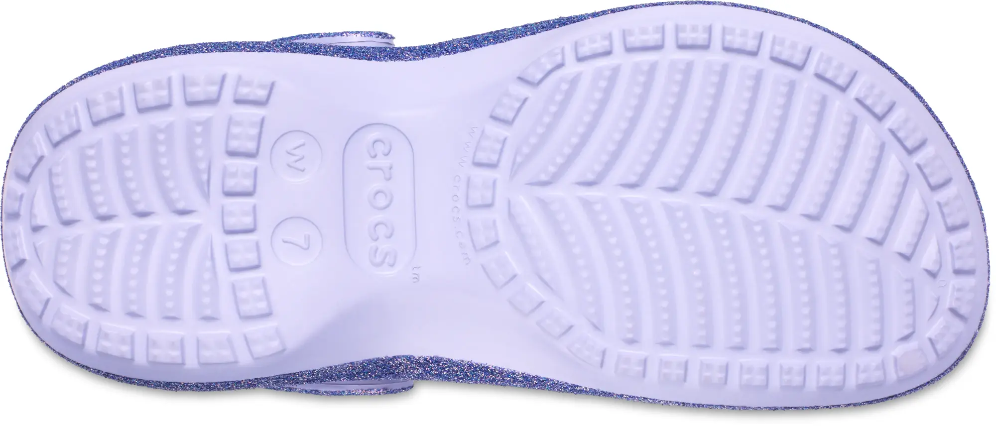 Crocs | Women | Classic Platform Iridescent Glitter | Clogs | Purple Moon | 9