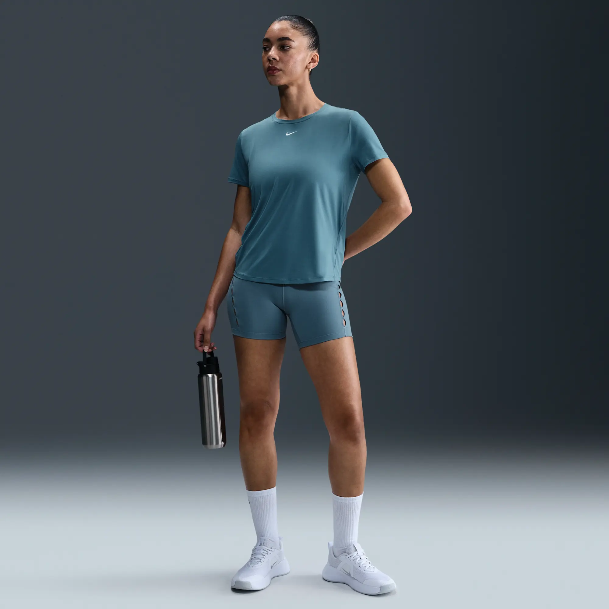 Nike One Classic Women's Dri-FIT Short-Sleeve Top - Blue - Sustainable Materials