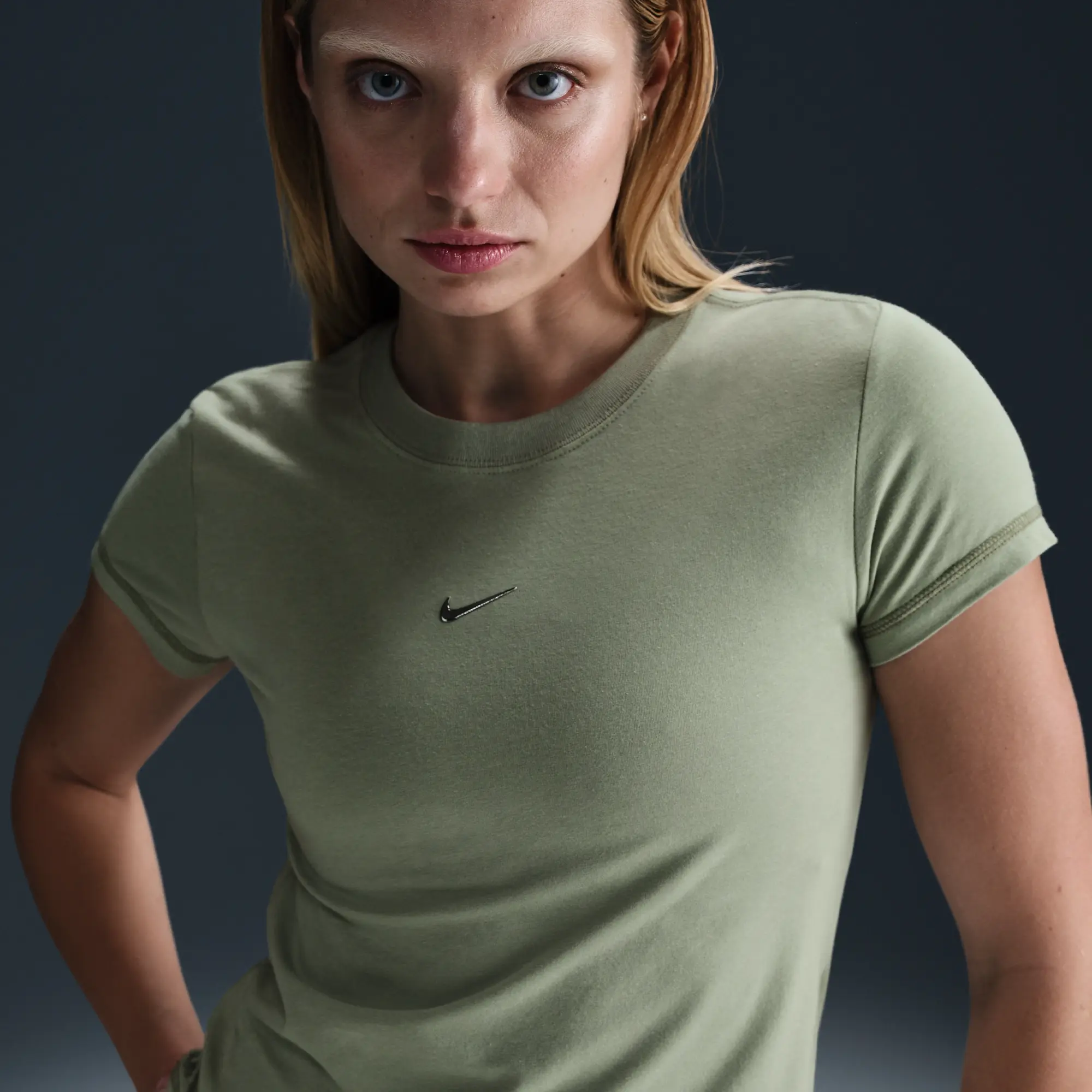 Nike Sportswear Chill Knit Women's Slim Cropped T-Shirt - Green
