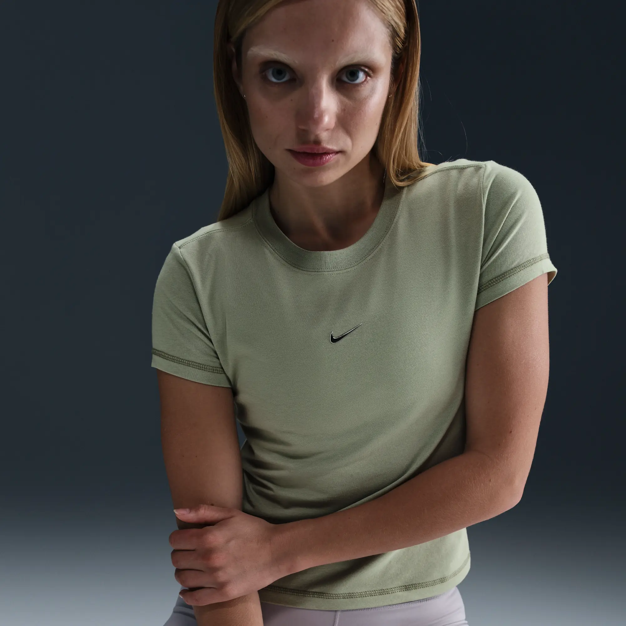 Nike Sportswear Chill Knit Women's Slim Cropped T-Shirt - Green