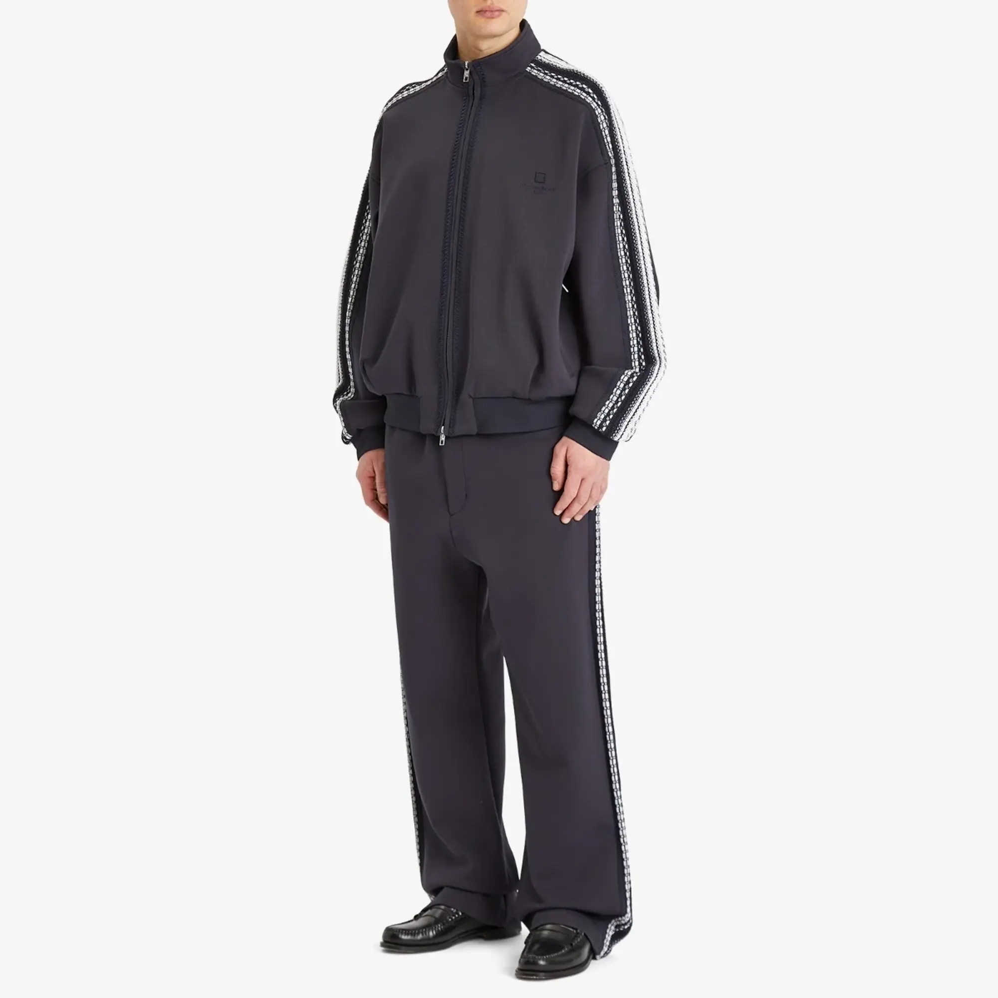 Wooyoungmi Men's Crochet Tape Track Pants Navy