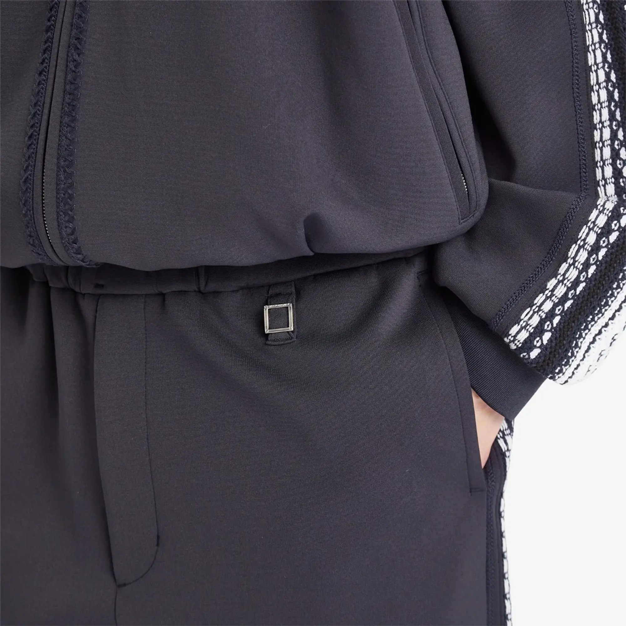 Wooyoungmi Men's Crochet Tape Track Pants Navy