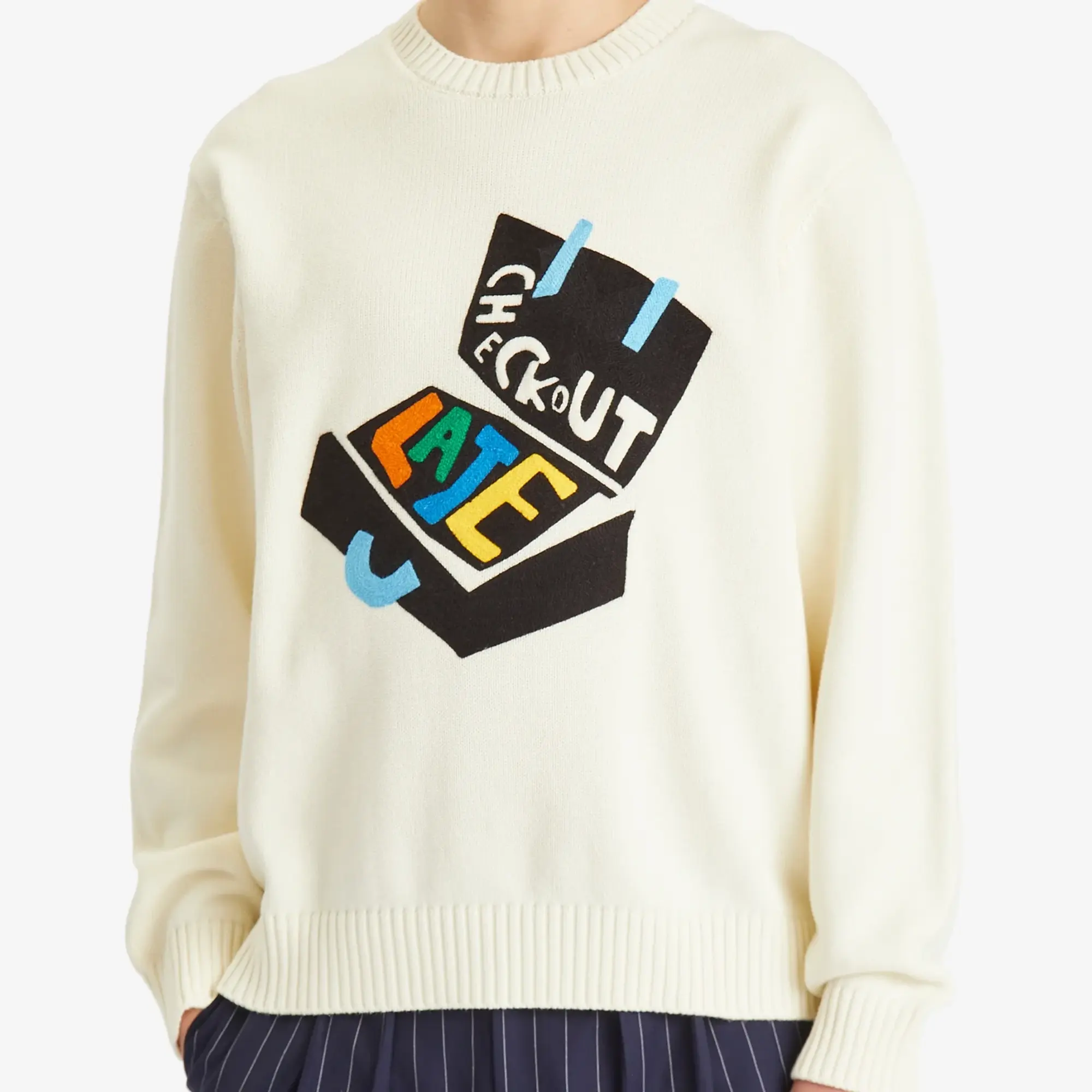 Late Checkout Men's Suitcase Jumper White