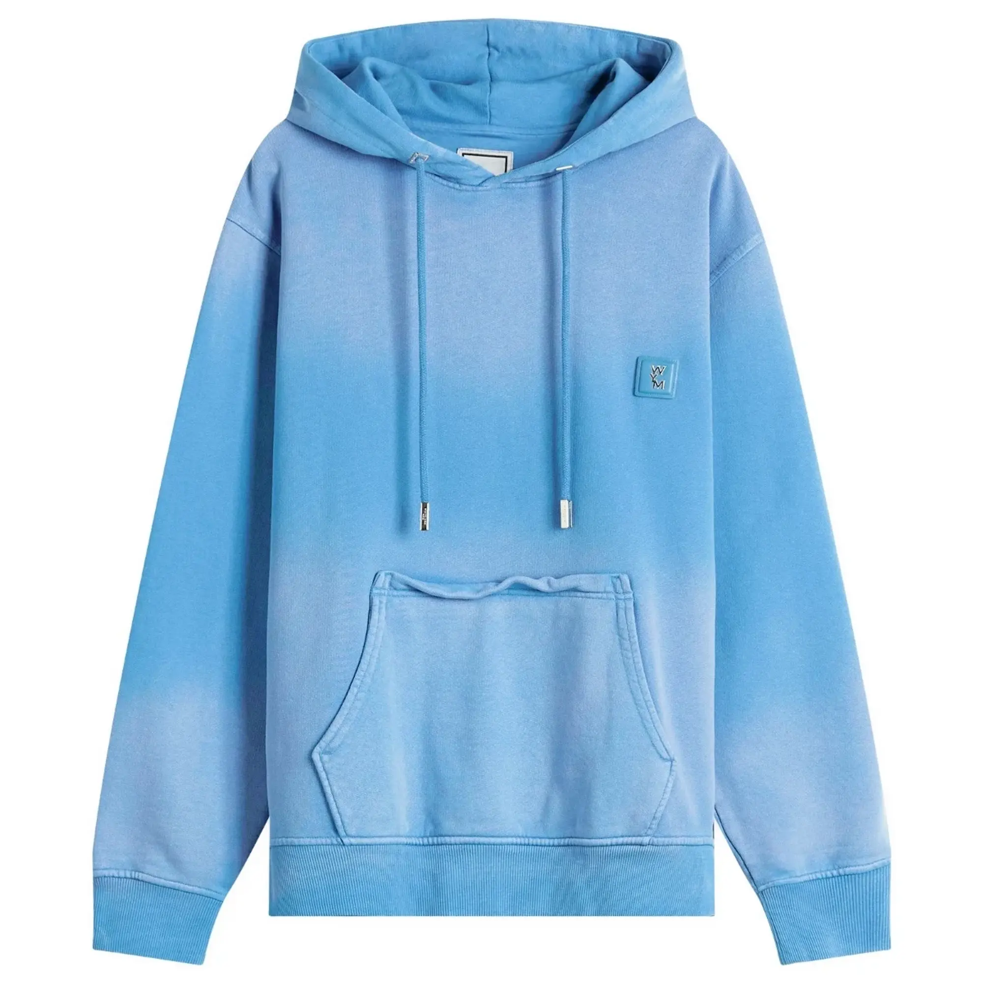 Wooyoungmi Men's Washed Back Logo Hoodie Blue