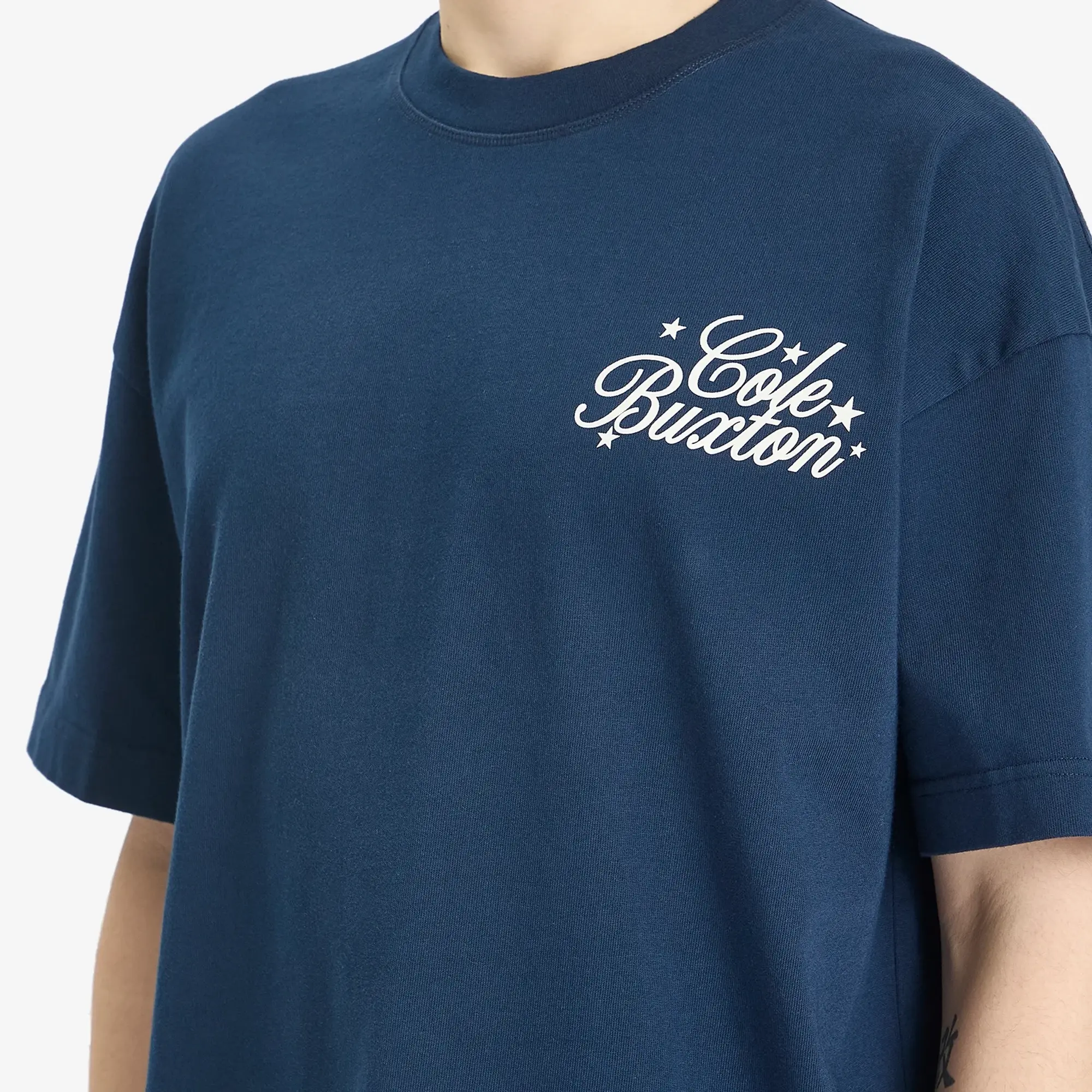 Cole Buxton Men's Starts Serif T-Shirt Navy