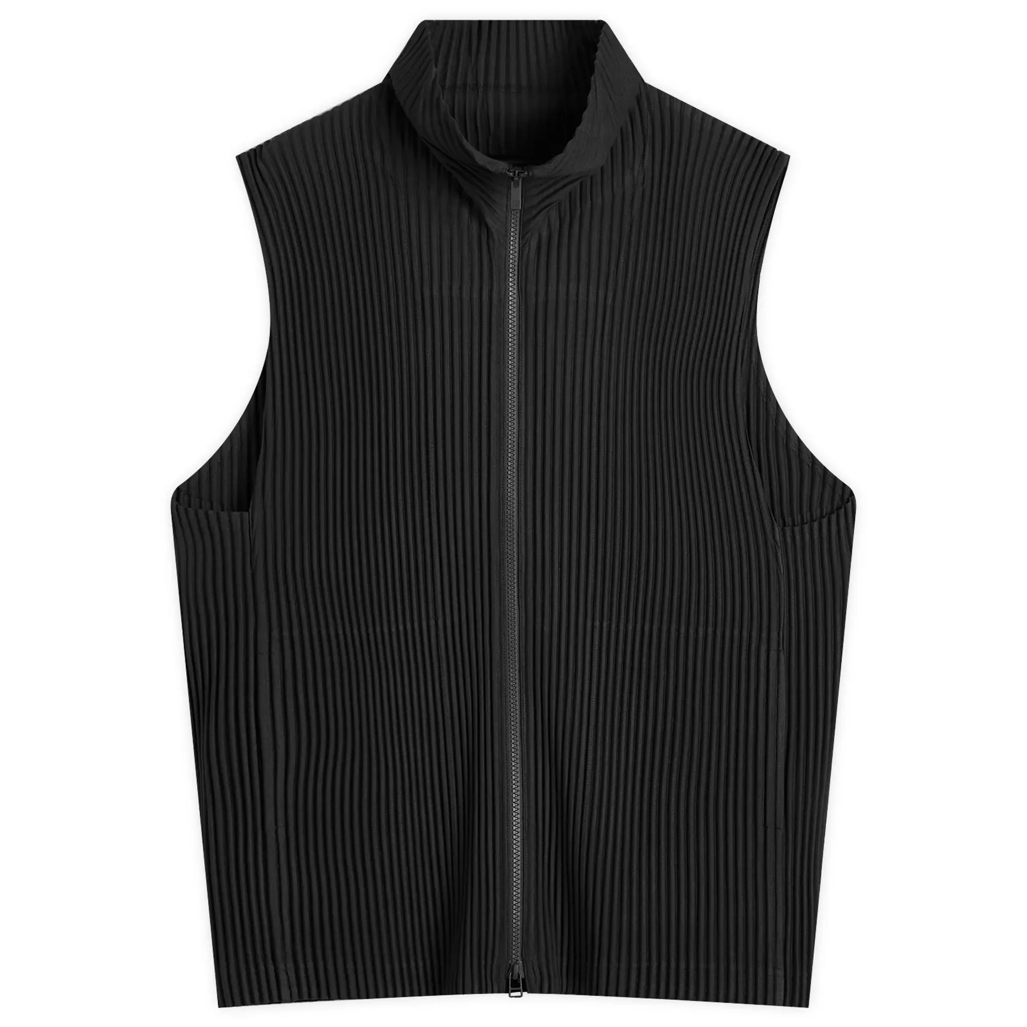 Homme Plissé Issey Miyake Men's Pleated Gilet Black