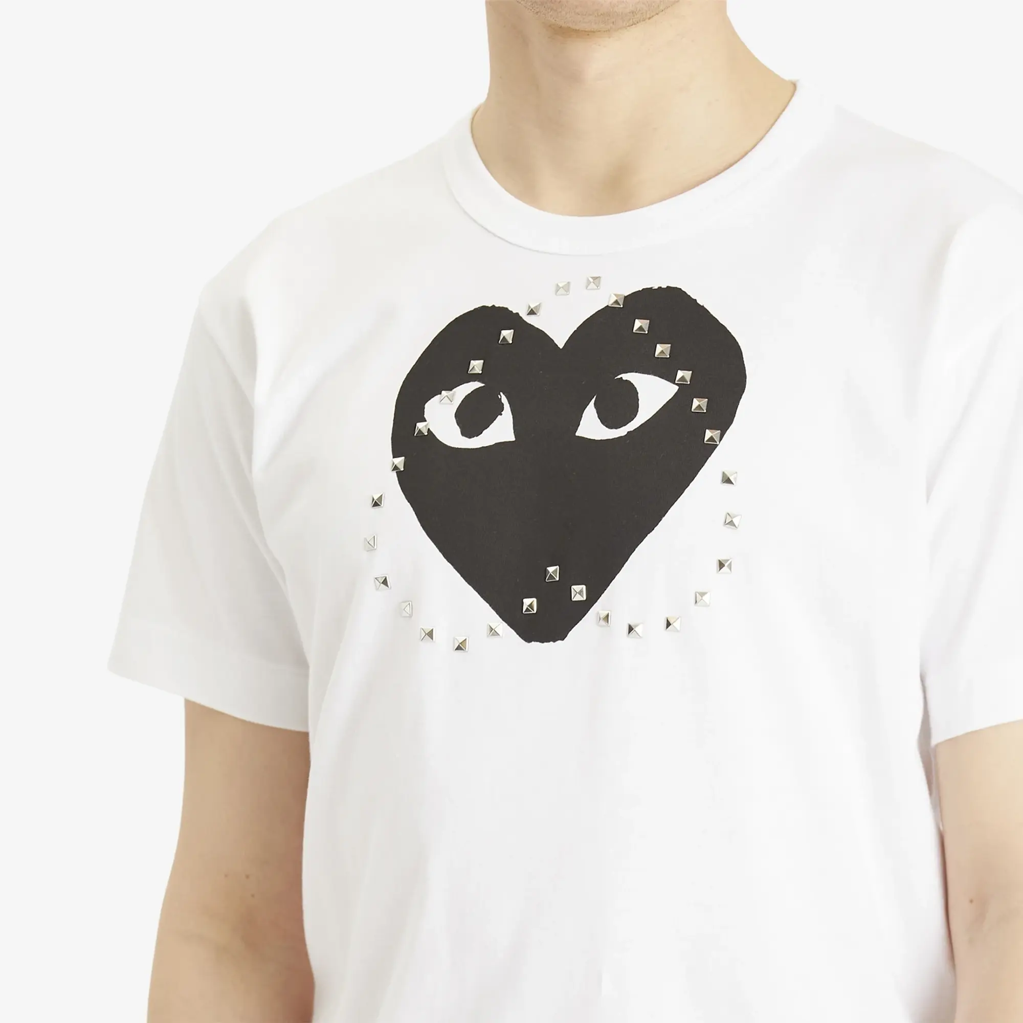 Comme des Garçons Play Men's Studded Large Heart T-Shirt White/Black