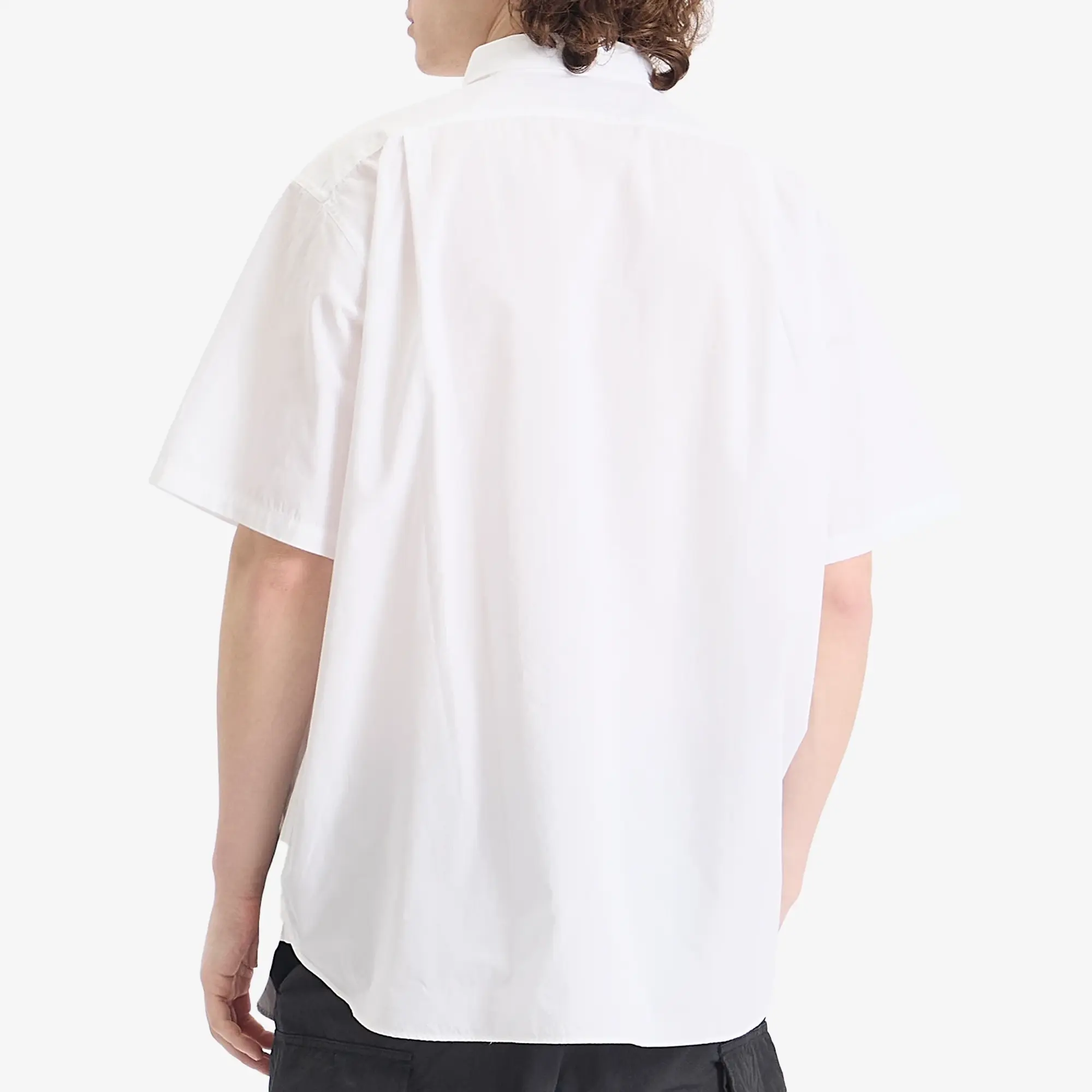 Nanamica Men's Regular Collar Wind Short Sleeve Shirt Off White