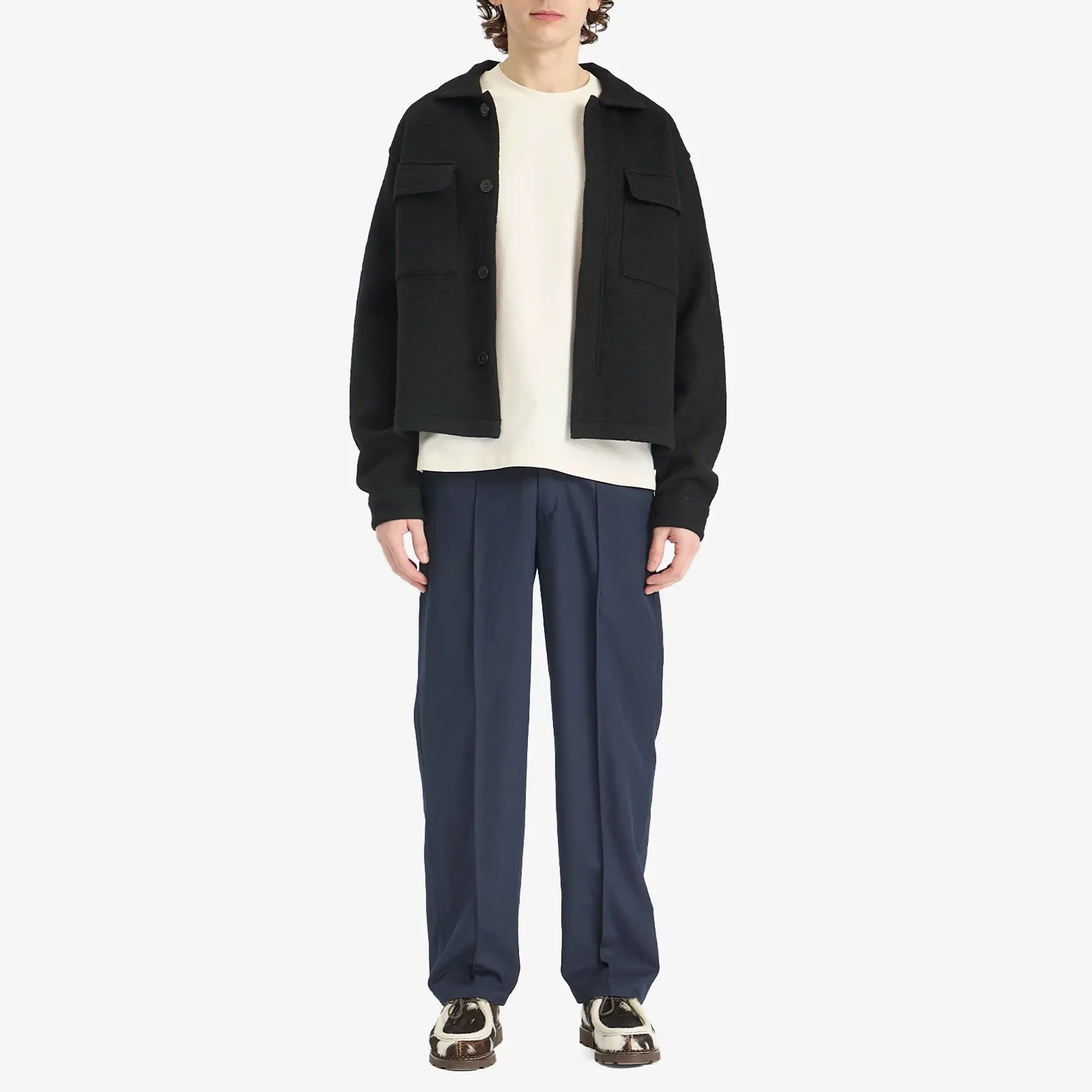 about:blank Men's Wool Overshirt - Presented By END. Black