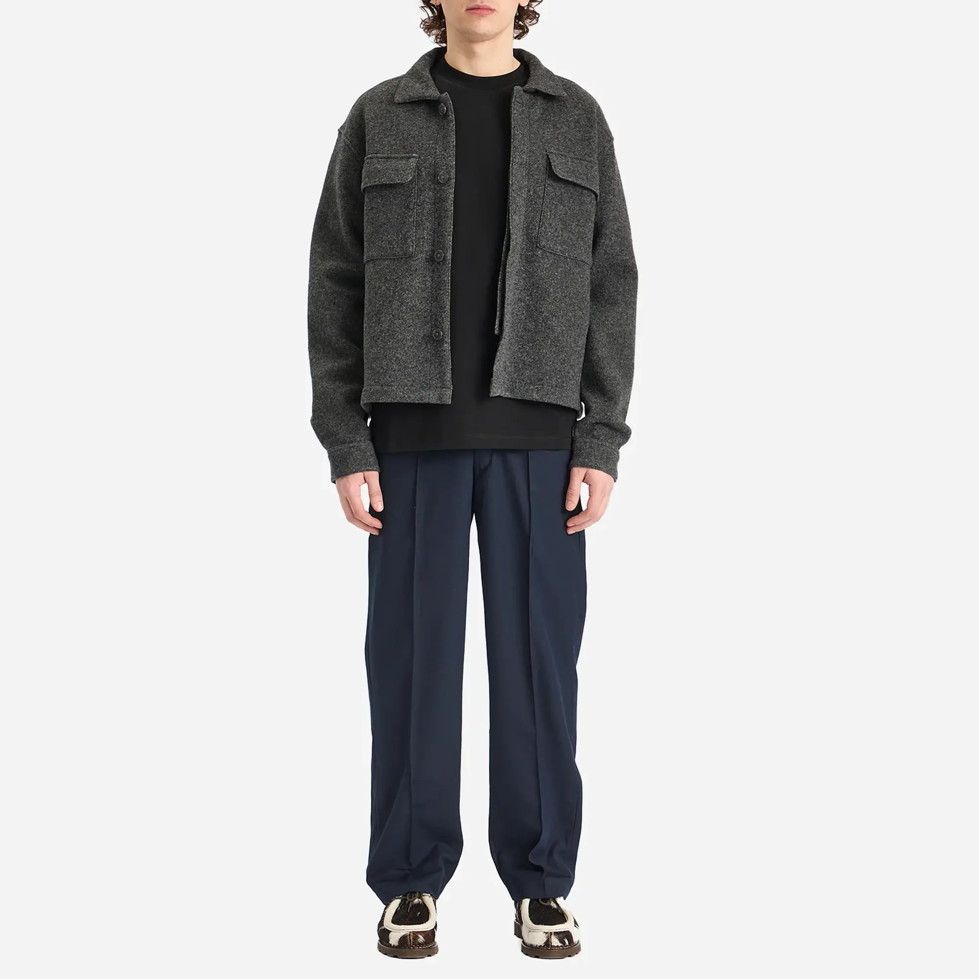 about:blank Men's Wool Overshirt - Presented By END. Charcoal