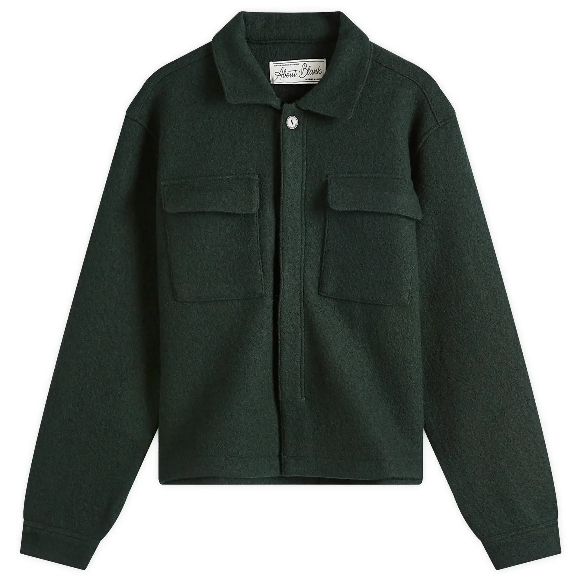 about:blank Men's Wool Overshirt - Presented By END. Epsom Green