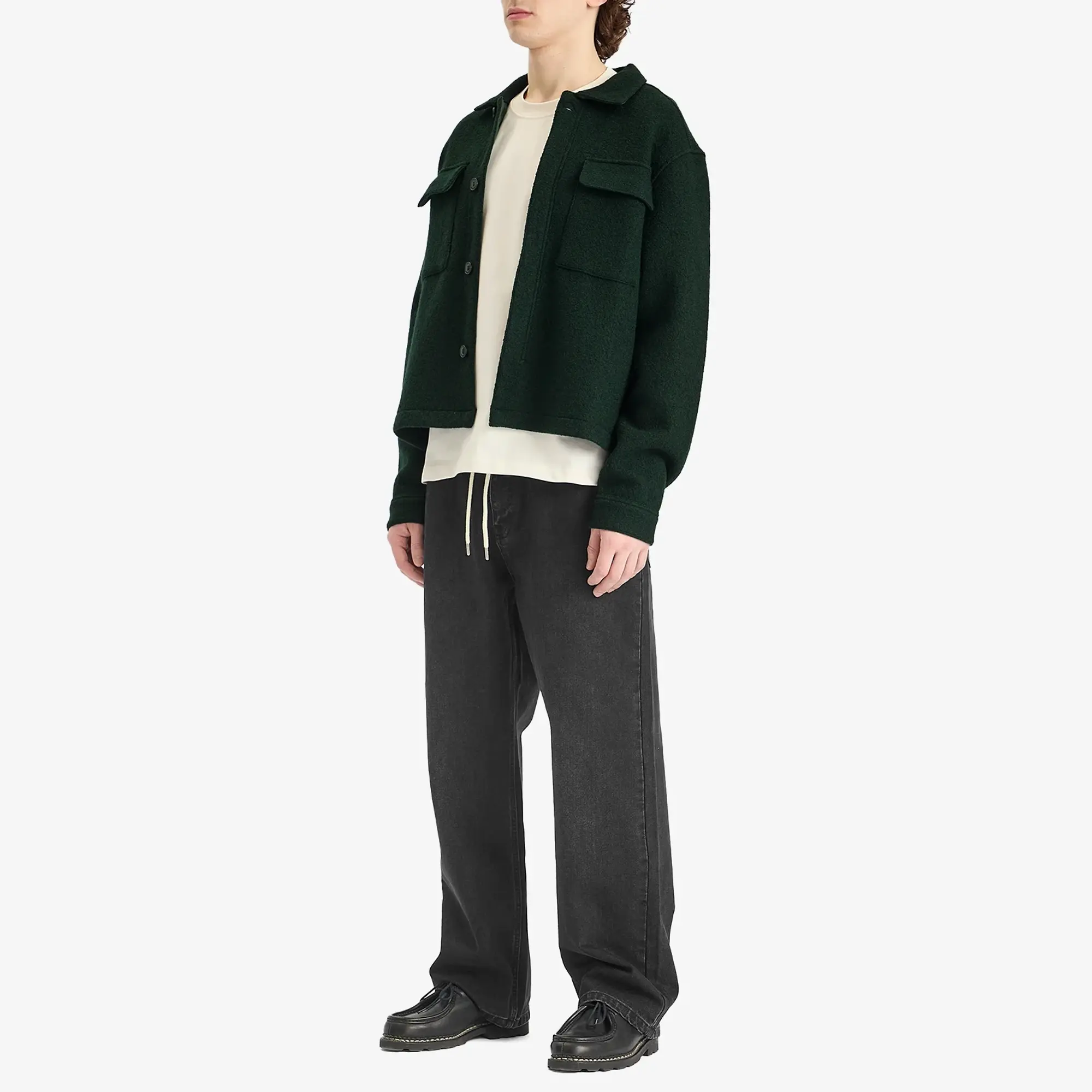 about:blank Men's Wool Overshirt - Presented By END. Epsom Green