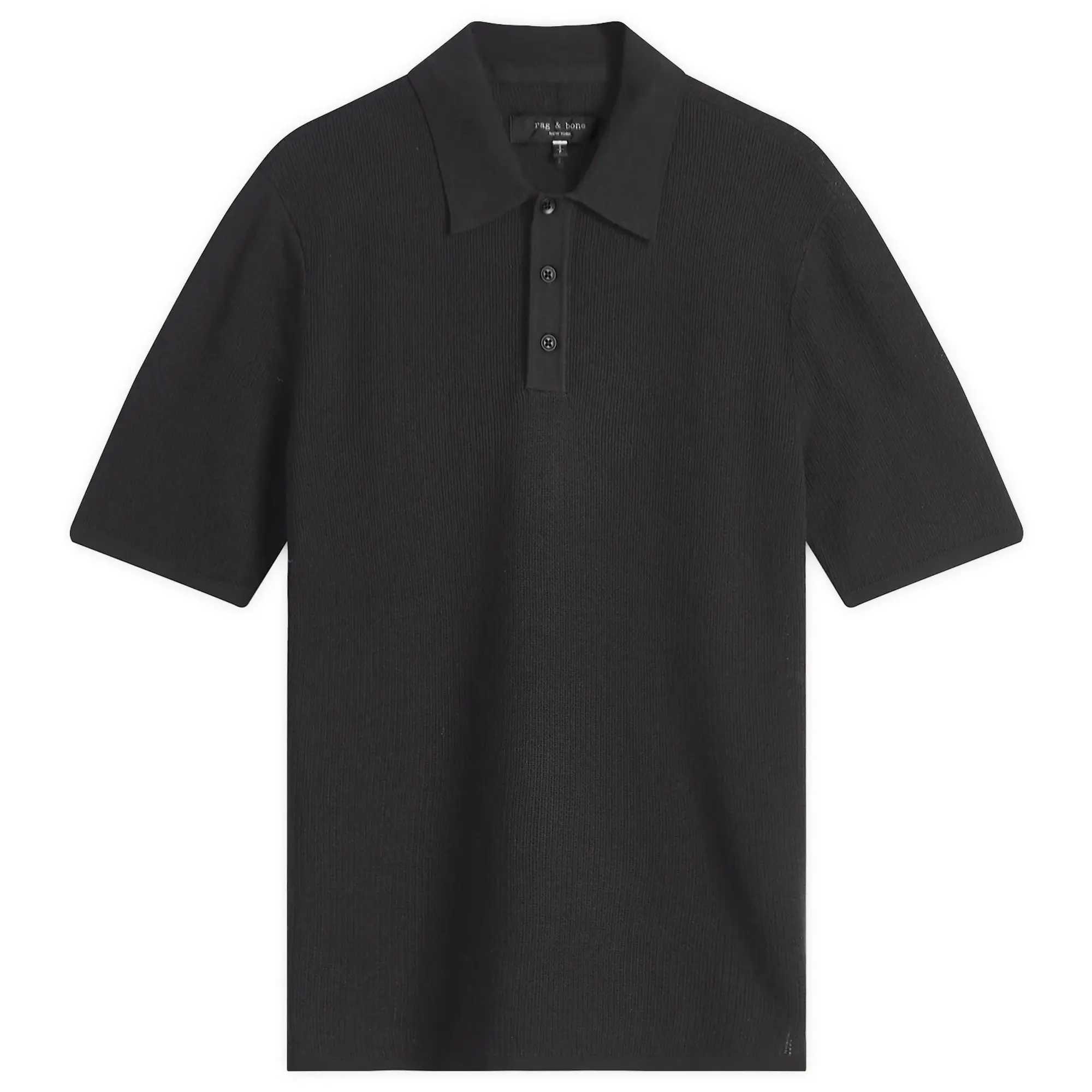 Rag & Bone Men's Harvey Knit Polo Shirt Black