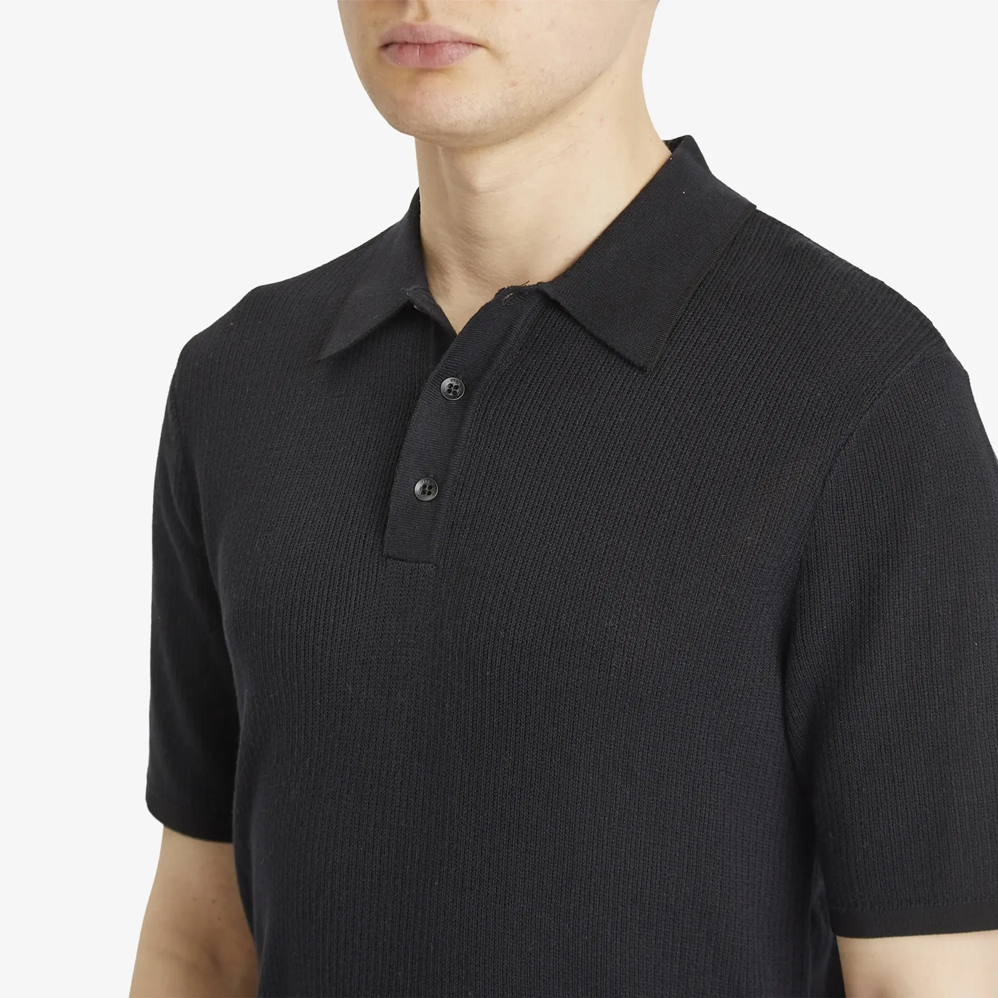 Rag & Bone Men's Harvey Knit Polo Shirt Black