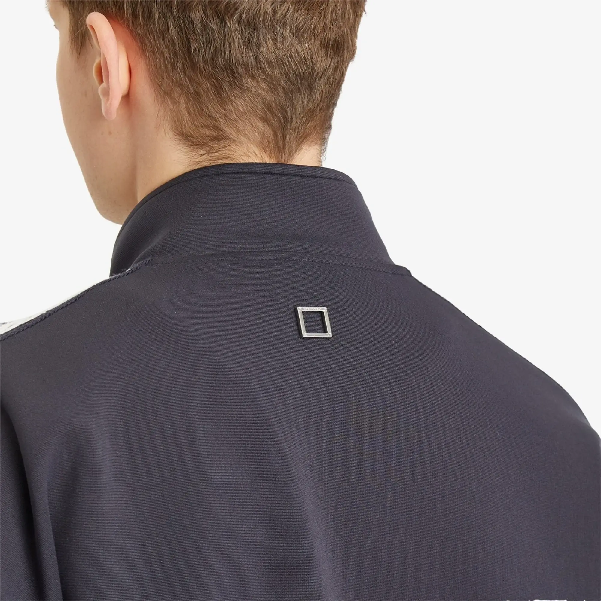 Wooyoungmi Men's Crochet Tape Track Jacket Navy