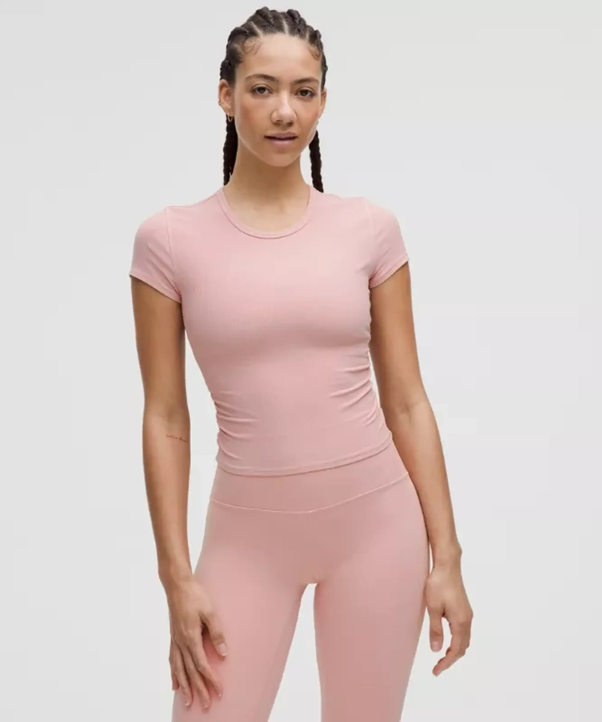 lululemon IE lululemon – Women's All It Takes Back-Twist Ribbed Short-Sleeve Shirt – Color Pink – Size 8