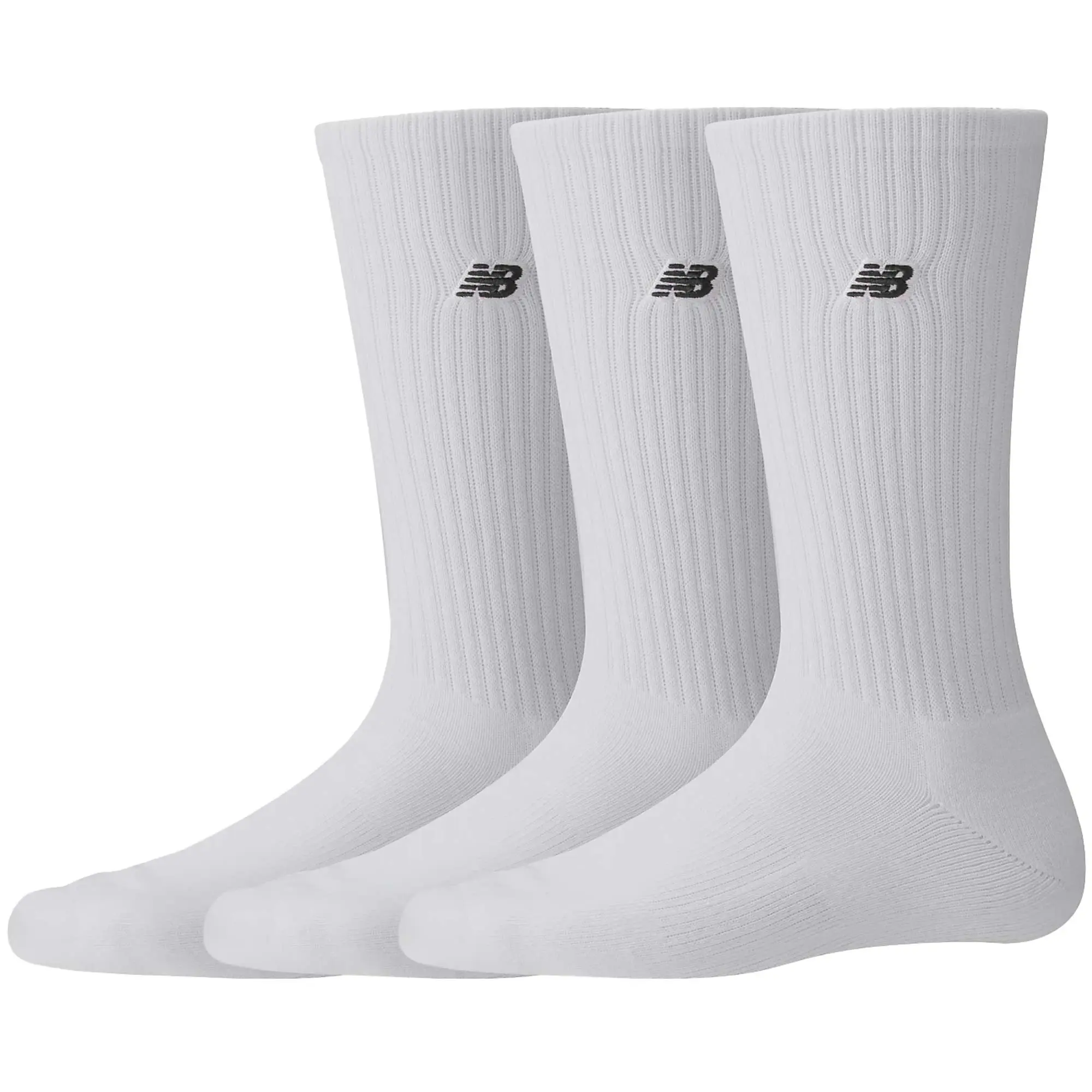 New Balance Black Patch Logo Crew 3 Pack - Grey, White and Black