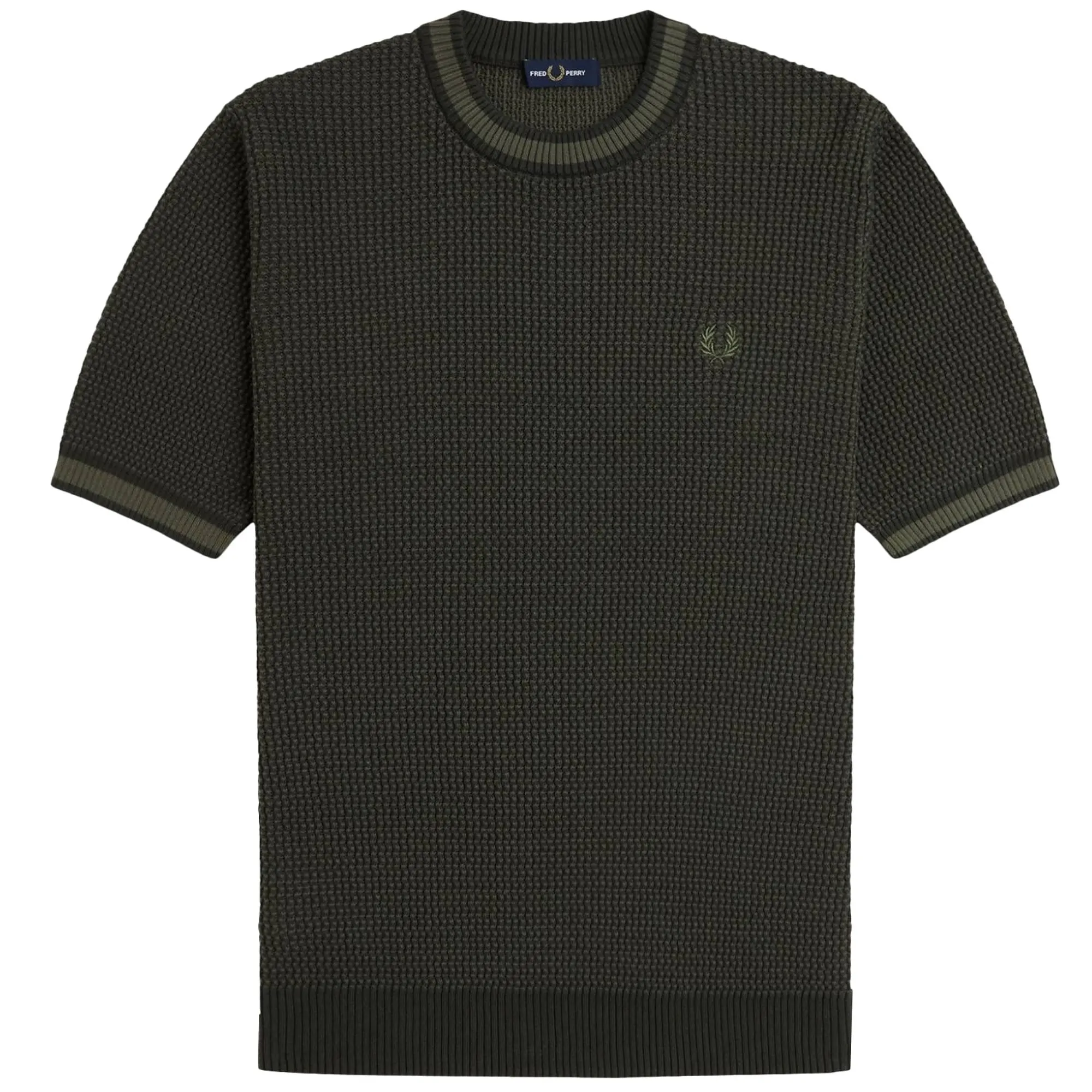 Fred Perry Textured Knitted Shirt - Black