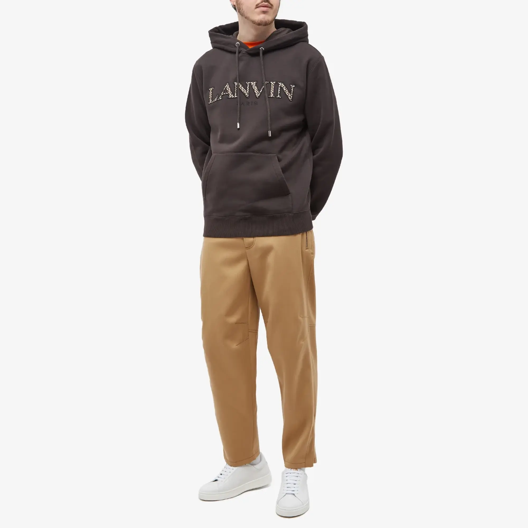 Lanvin Men's Curb Popover Hoodie Ebony