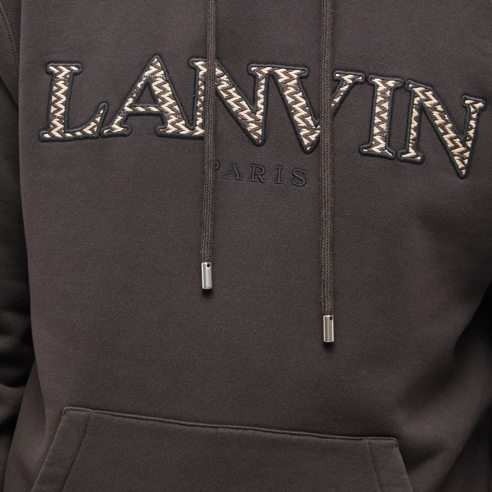 Lanvin Men's Curb Popover Hoodie Ebony