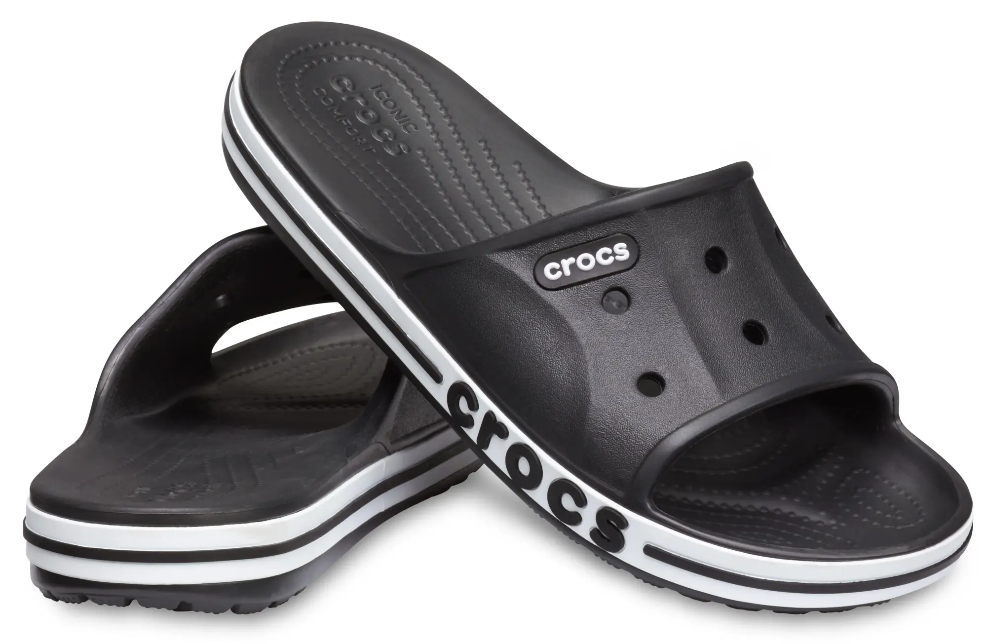 Crocs | Unisex | Bayaband | Slides | Black / White | M12