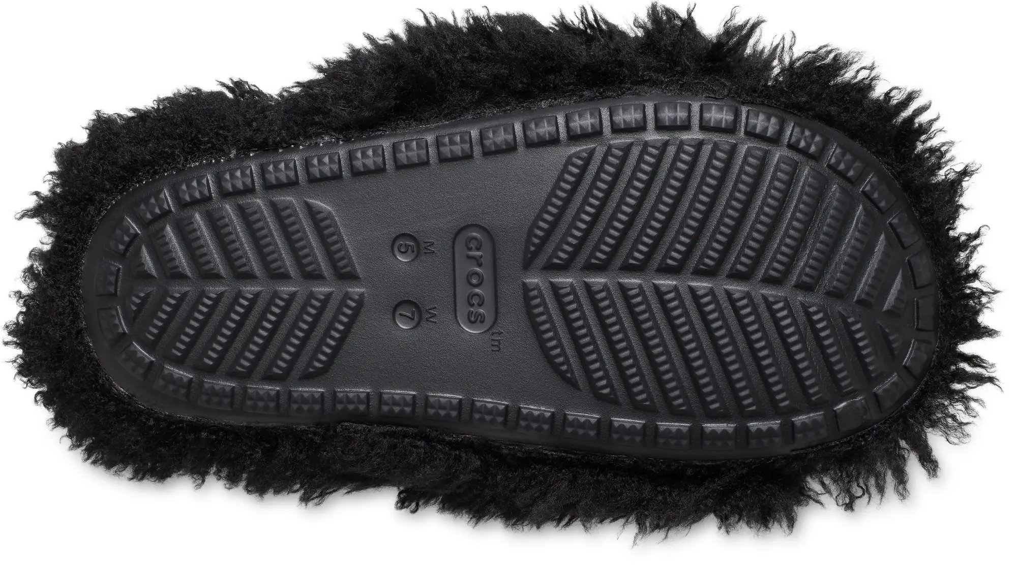 Crocs | Unisex | Classic Shaggy Fur | Slides | Black | W9/M8