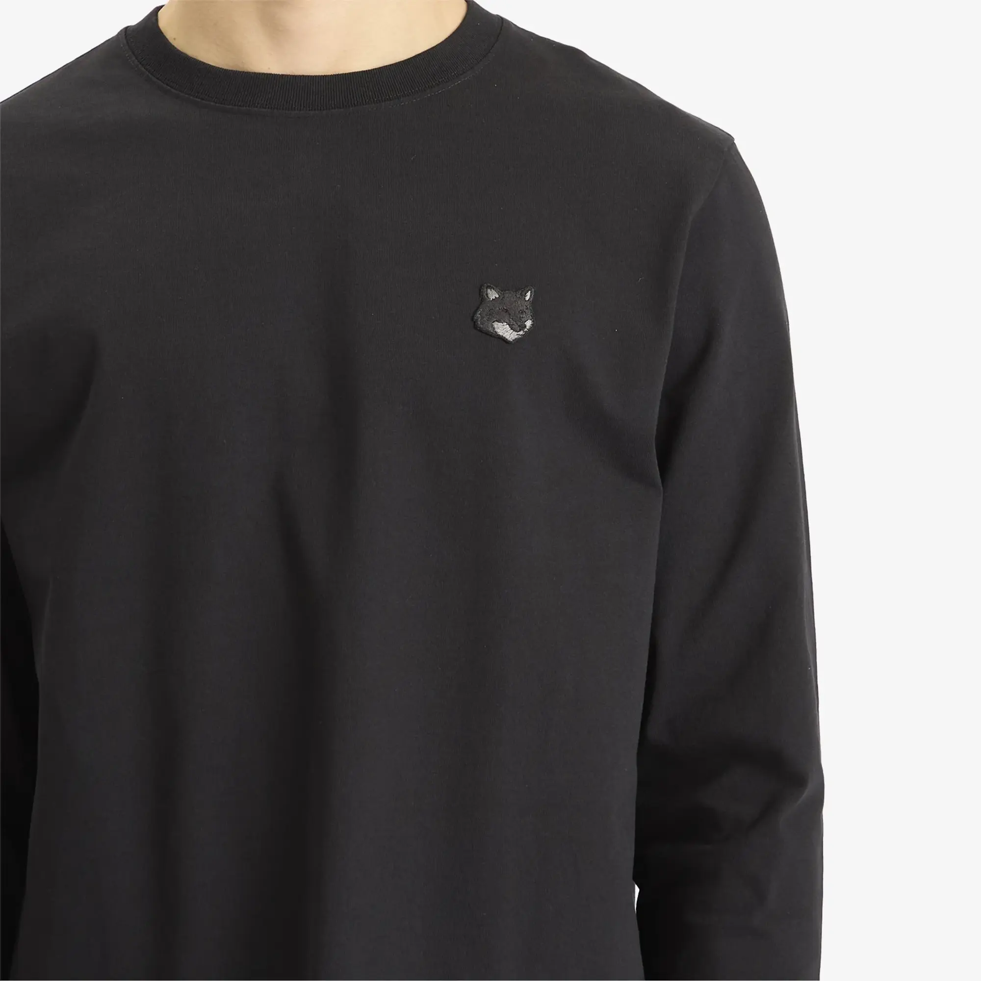 Maison Kitsuné Maison Kitsune Bold Fox Head Patch Comfort Long Sleeve T-Shi Black