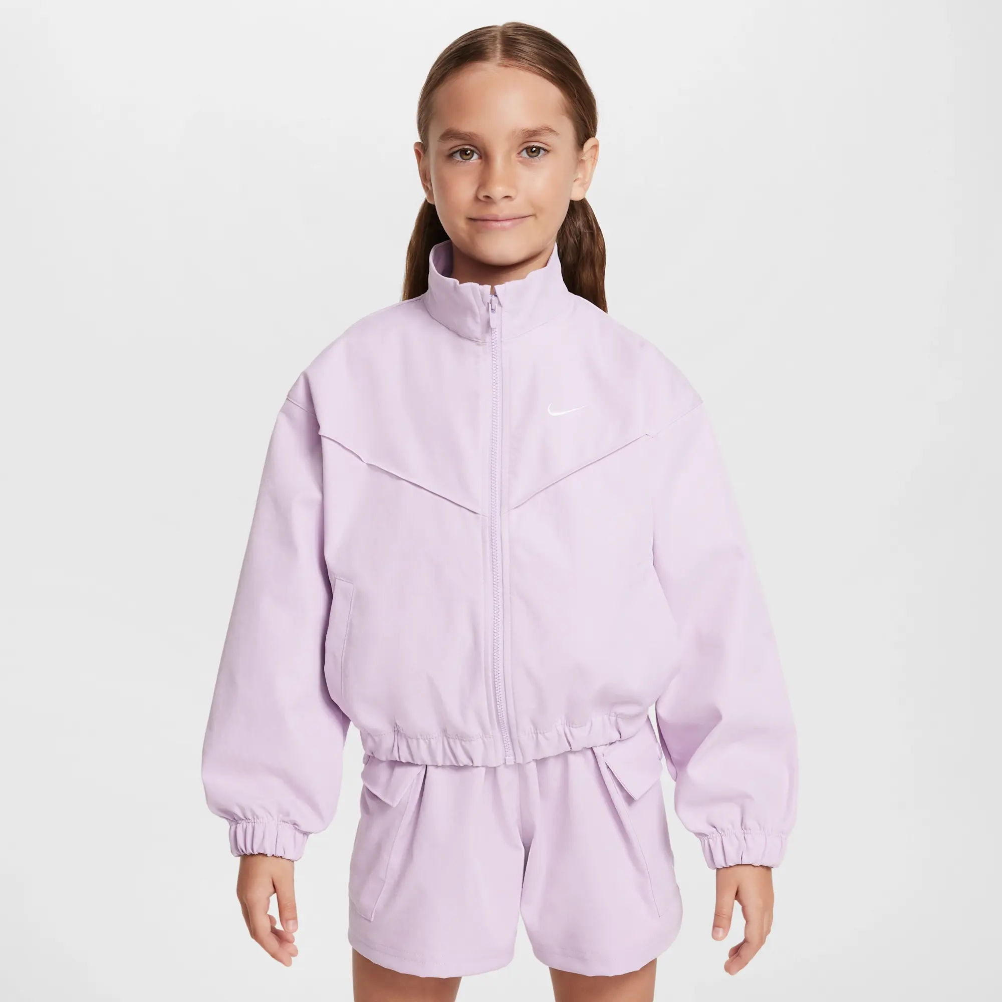 Nike Sportswear Girls' Oversized Lightweight Jacket - Purple - Polyester