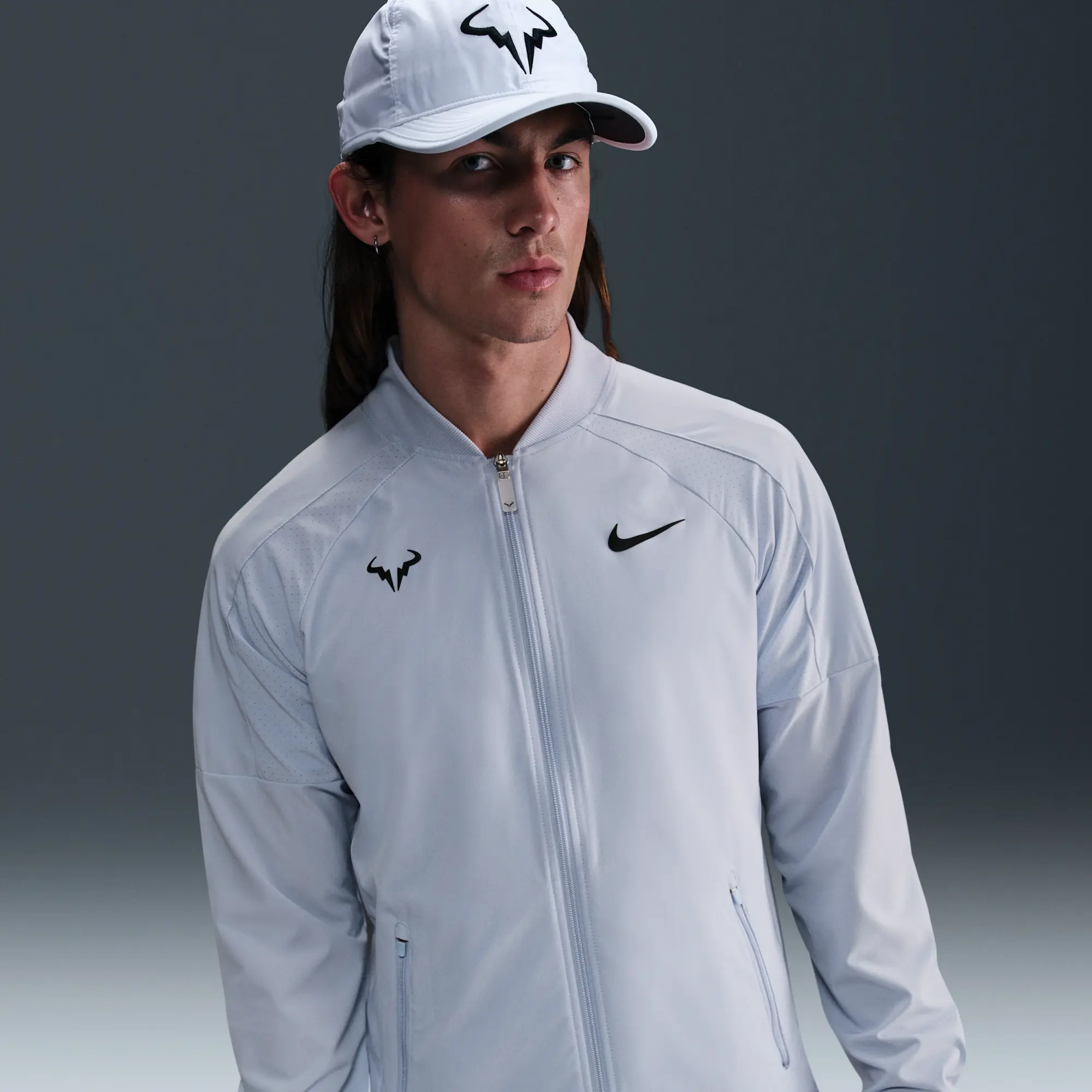 Nike Dri-FIT Rafa Men's Tennis Jacket - Grey - Polyester/Elastane