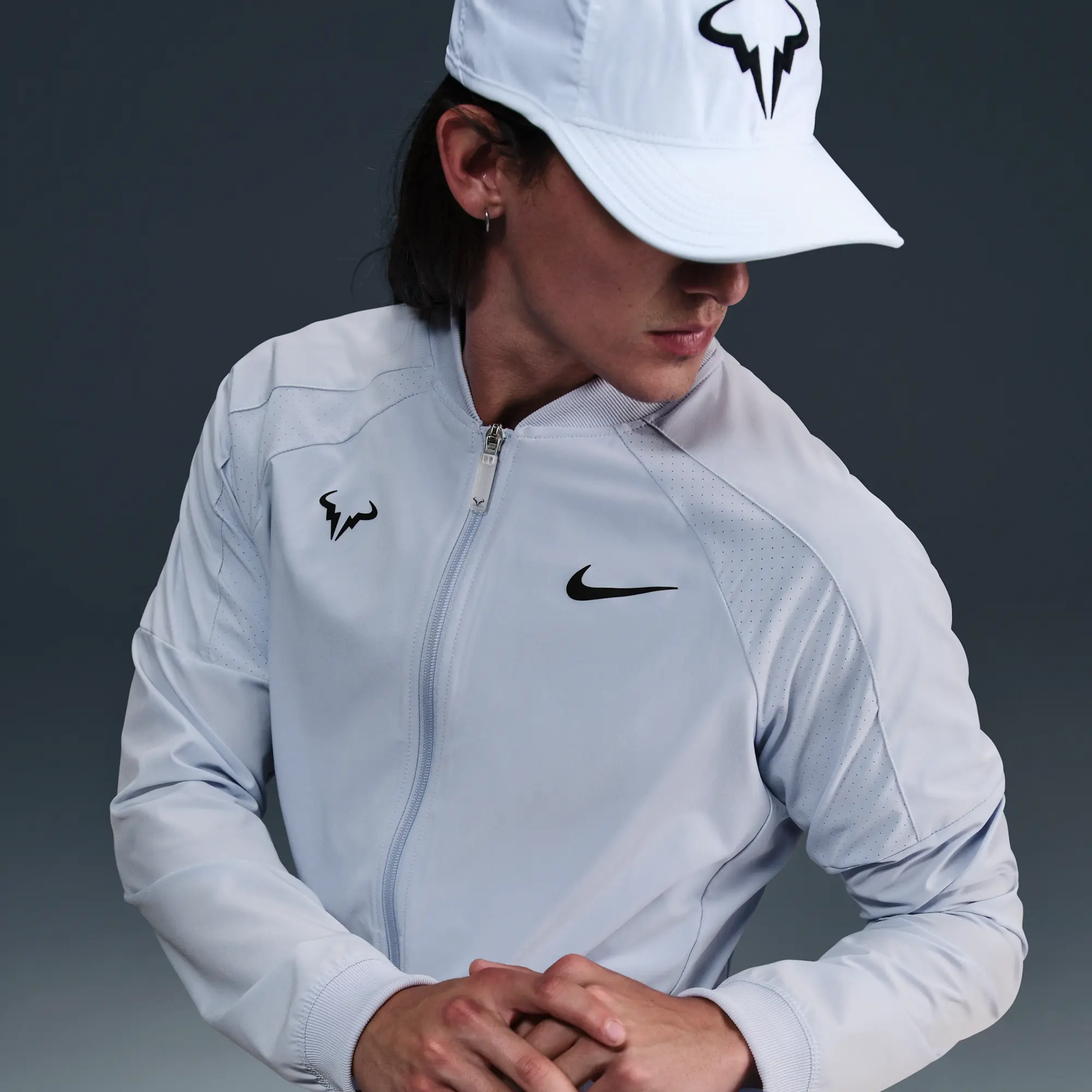 Nike Dri-FIT Rafa Men's Tennis Jacket - Grey - Polyester/Elastane