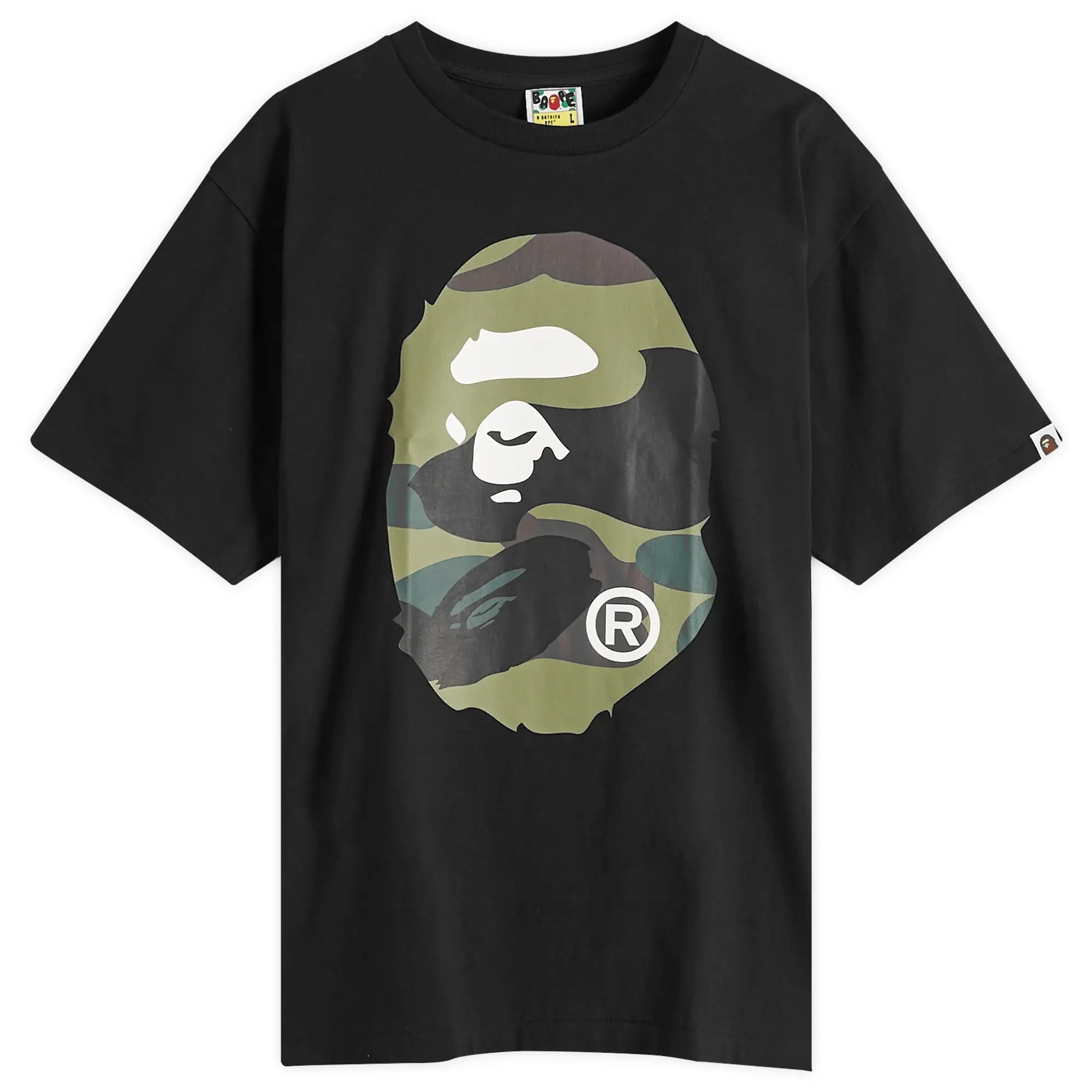 A Bathing Ape Men's Giant 1St Camo Big Ape Head Tee Black X Green