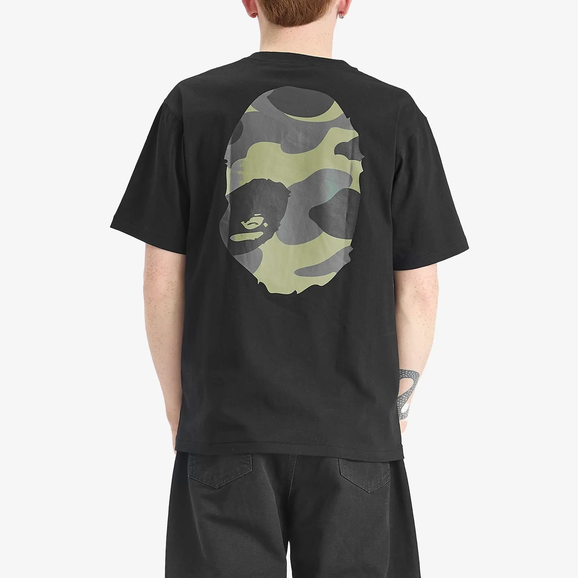 A Bathing Ape Men's Giant 1St Camo Big Ape Head Tee Black X Green